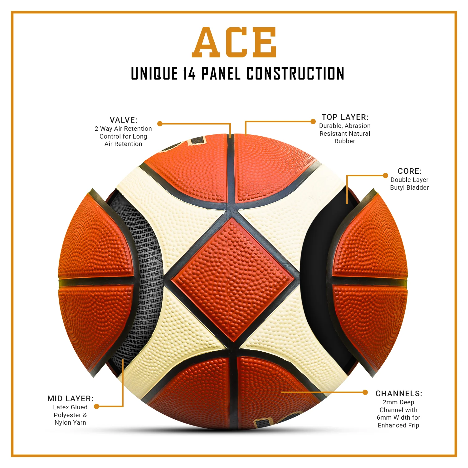 ACE 14 Panel Unique Basketball (Size-7) - Image 4