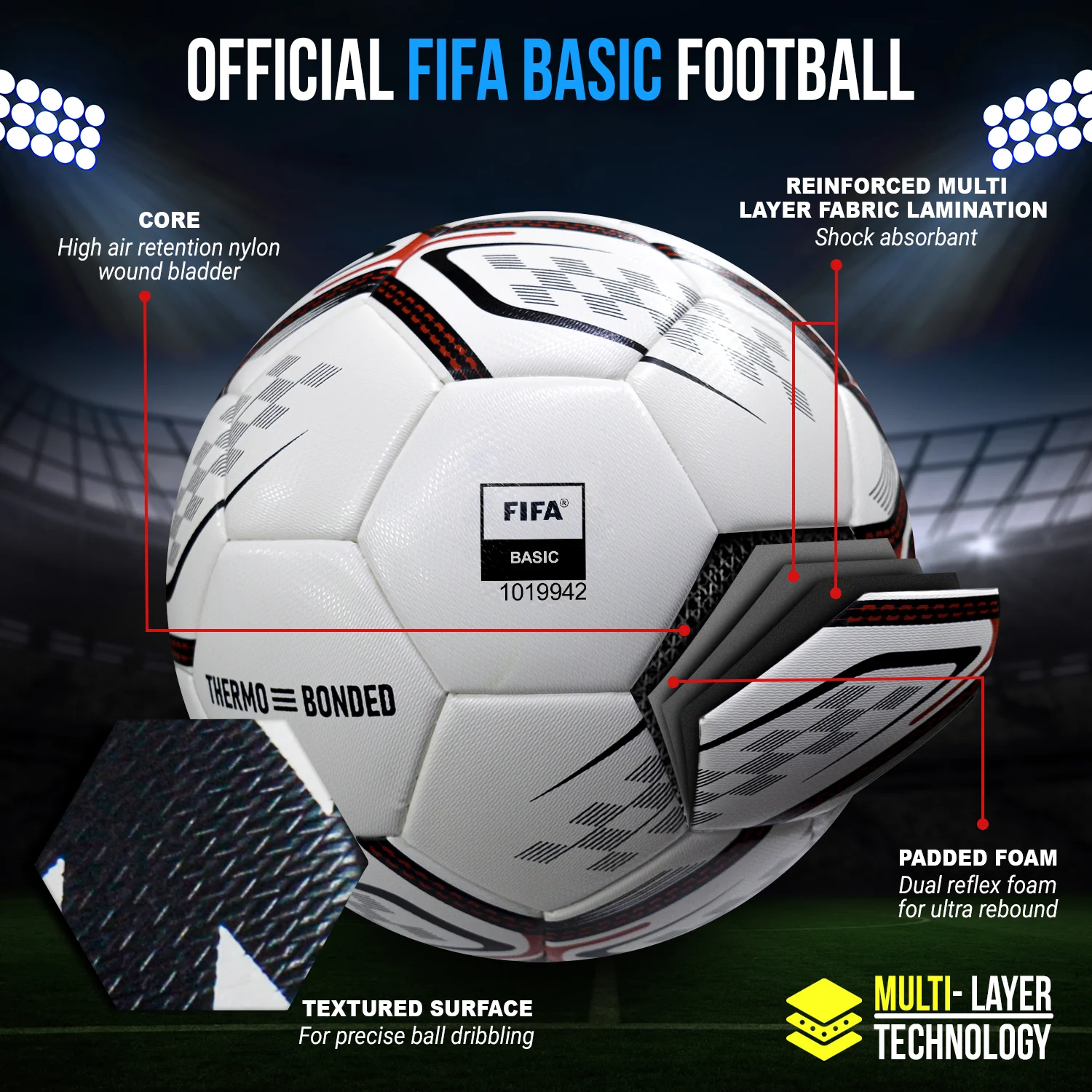 Synco Aero Thermobonded Football | TPU Professional Match Ball - Image 4