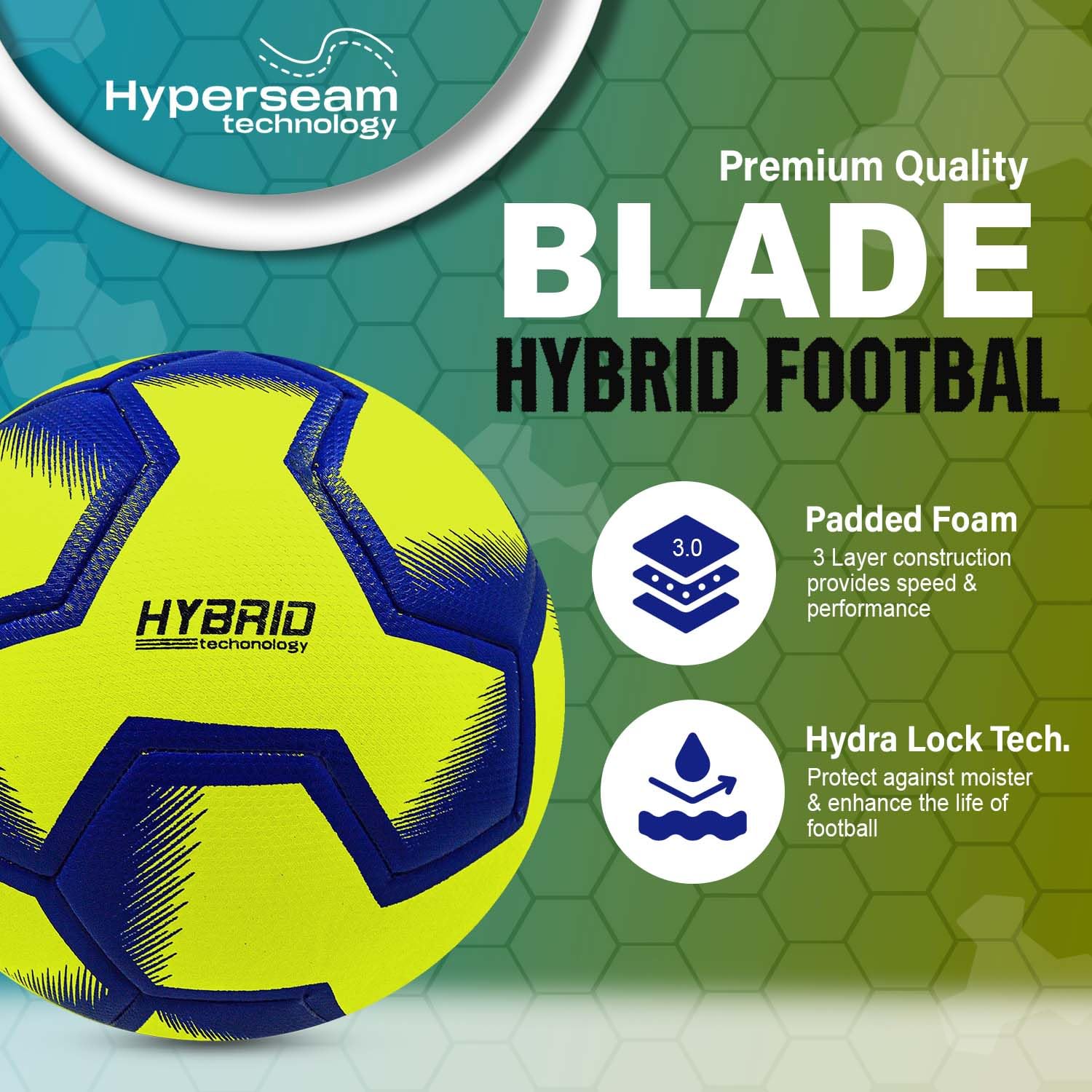 Synco Blade Hybrid Football TPU with Hydralock Tech (Yellow) - Image 4