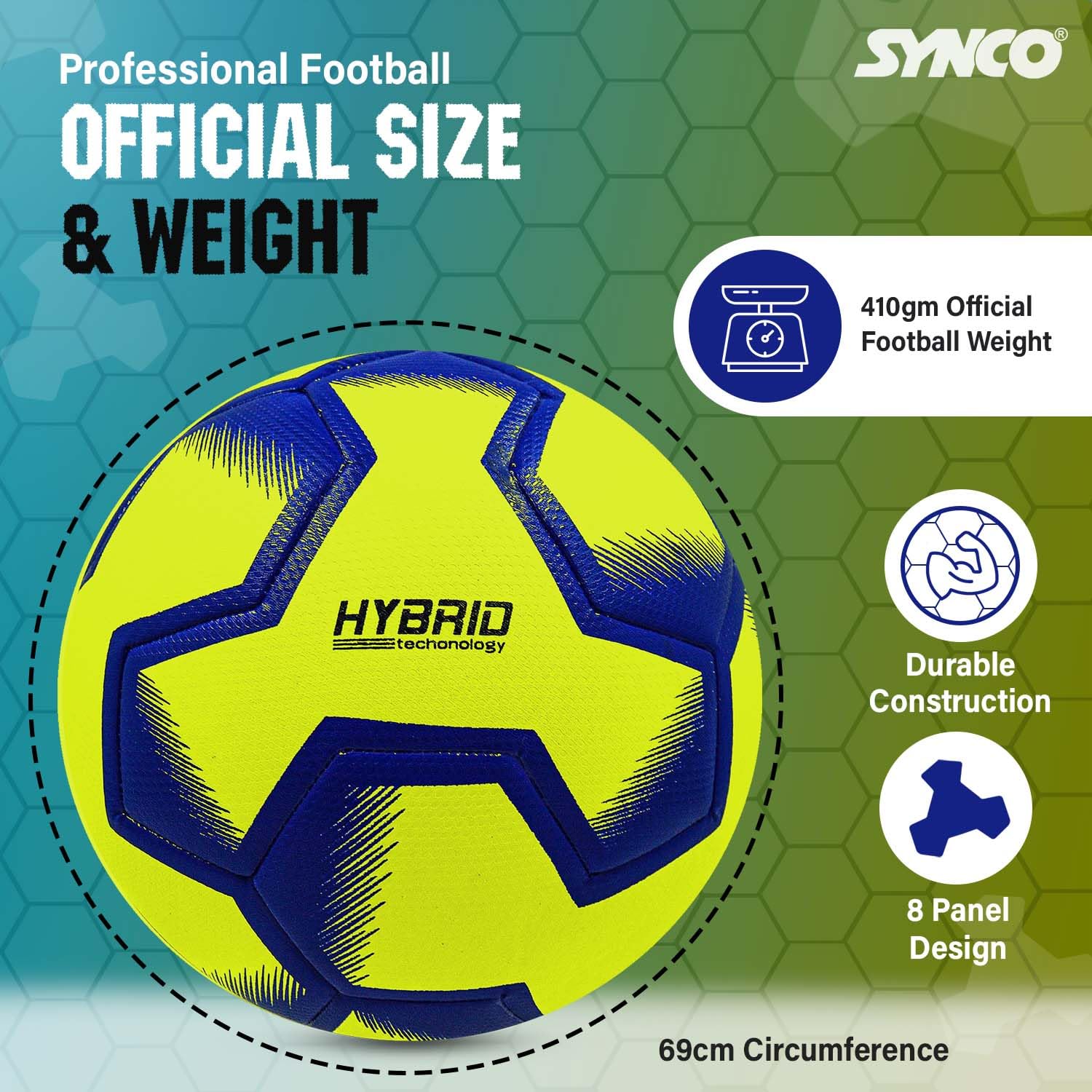 Synco Blade Hybrid Football TPU with Hydralock Tech (Yellow) - Image 6