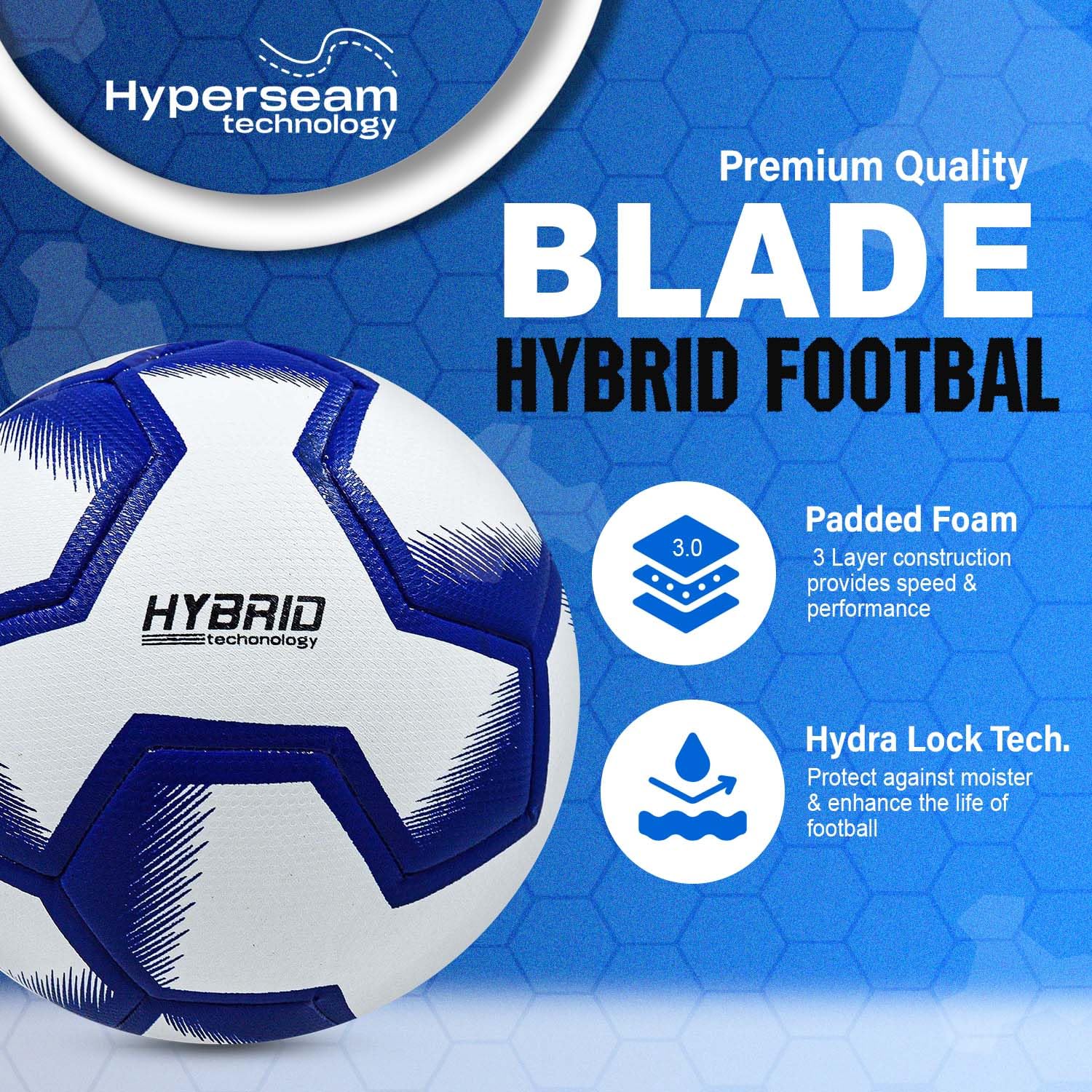Synco Blade Hybrid Football TPU with Hydralock Tech (White) - Image 4