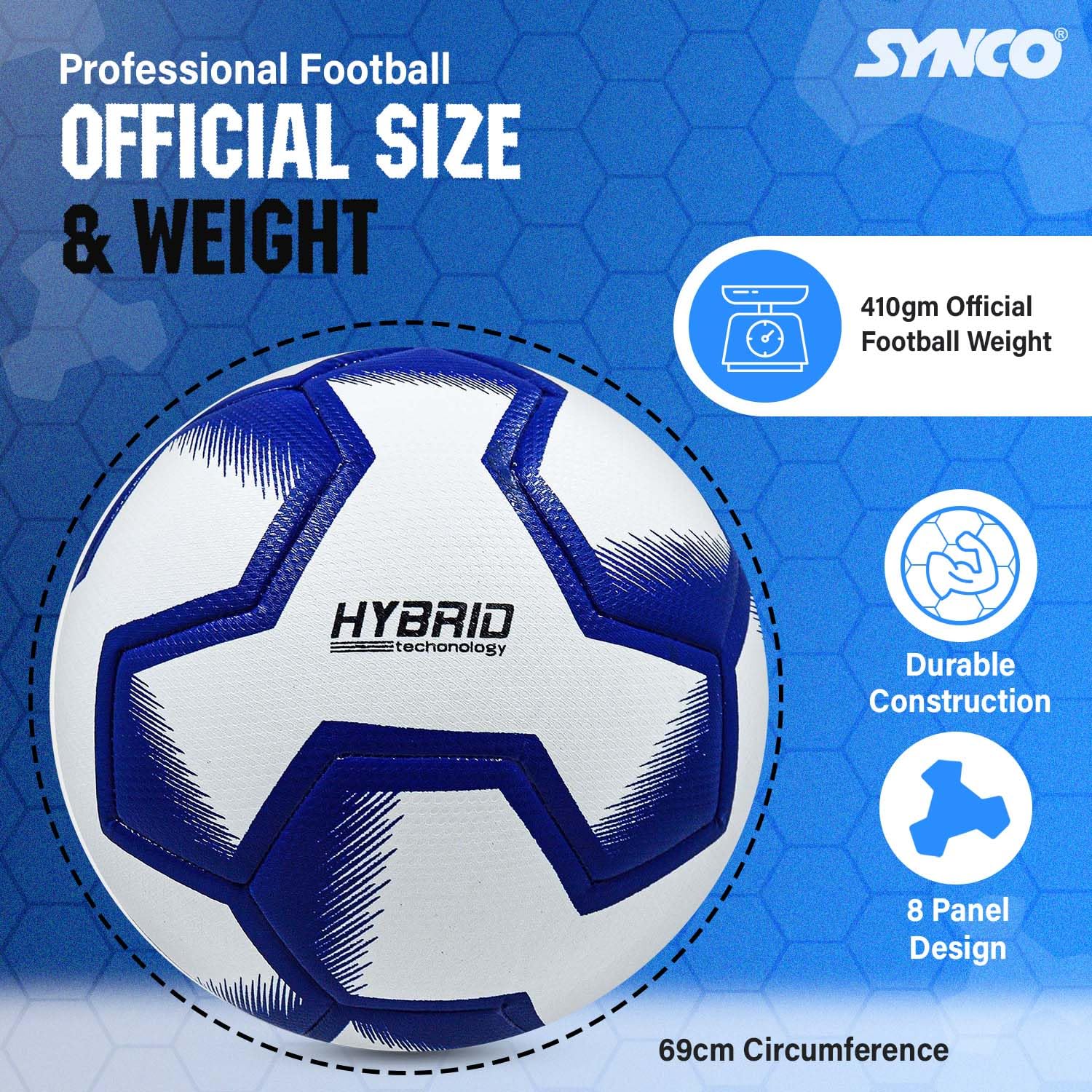 Synco Blade Hybrid Football TPU with Hydralock Tech (White) - Image 6