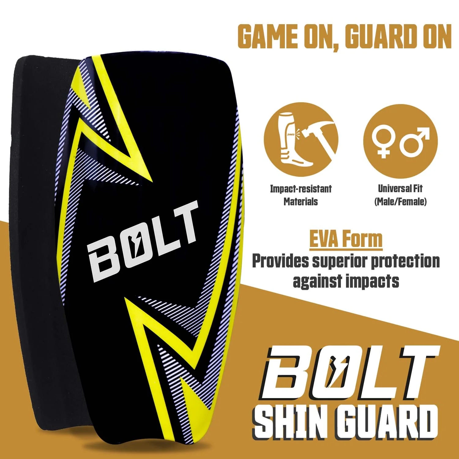 Synco Bolt Slipin Shin Guard Medium Size - Image 2