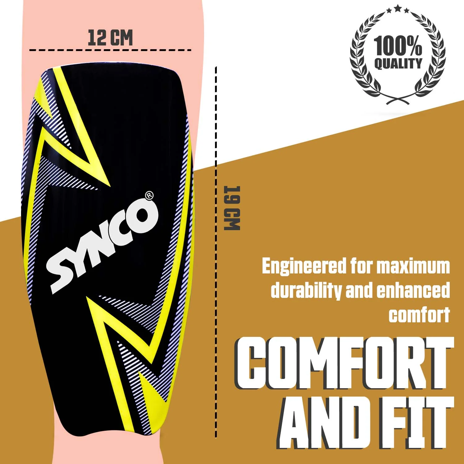 Synco Bolt Slipin Shin Guard Medium Size - Image 4