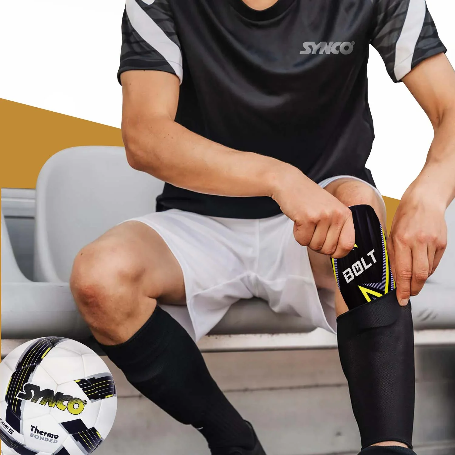 Synco Bolt Slipin Shin Guard Medium Size - Image 8