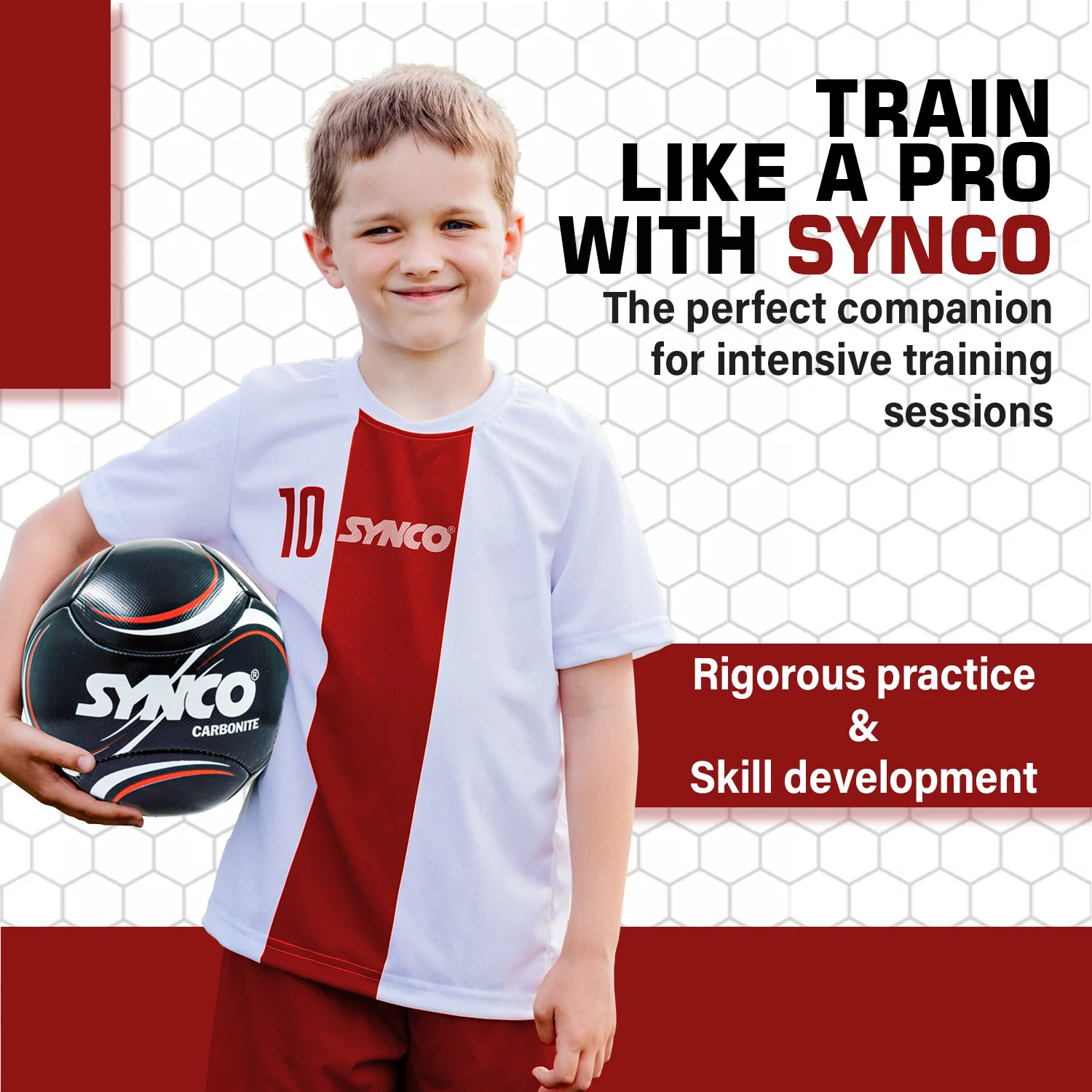 Synco Carbonite Football | PVC Machine Stitched | Training Football | Size 5 - Image 4