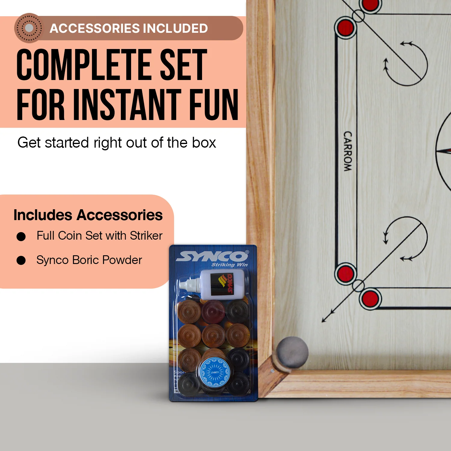 Synco Carrom Board 32 Inch Mango series | Pro Training Carrom Board - Image 4