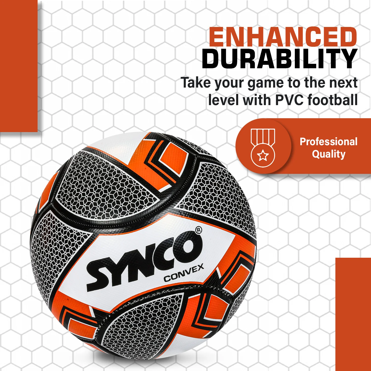 Synco Convex Football | Training Football | PVC Machine Stitched | Soccer Ball Size 5 - Image 3
