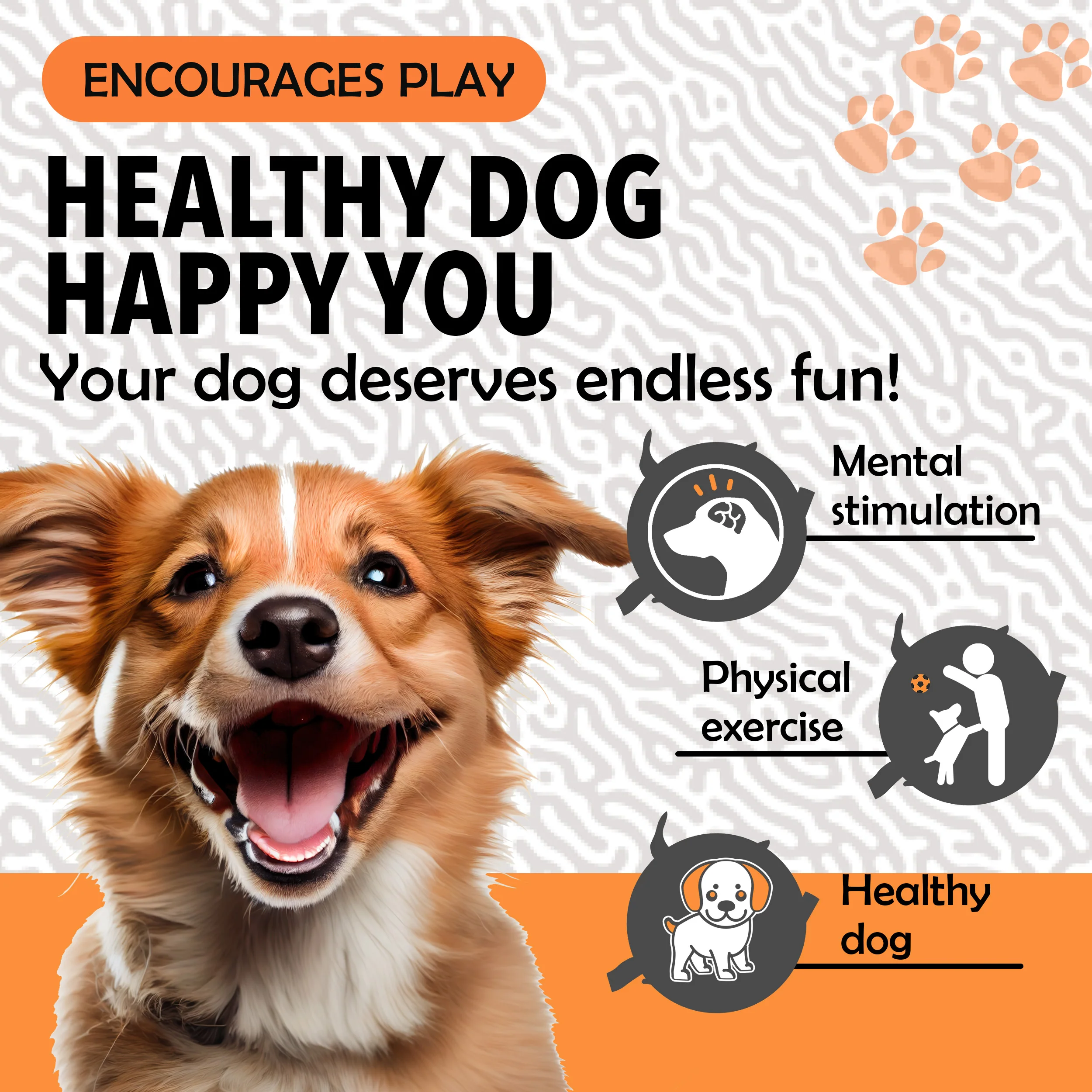 Synco Dog Toy Football Graphic Orange with Holding Loops | Dog Ball Size-3 | Dog Toy Ball - Image 5