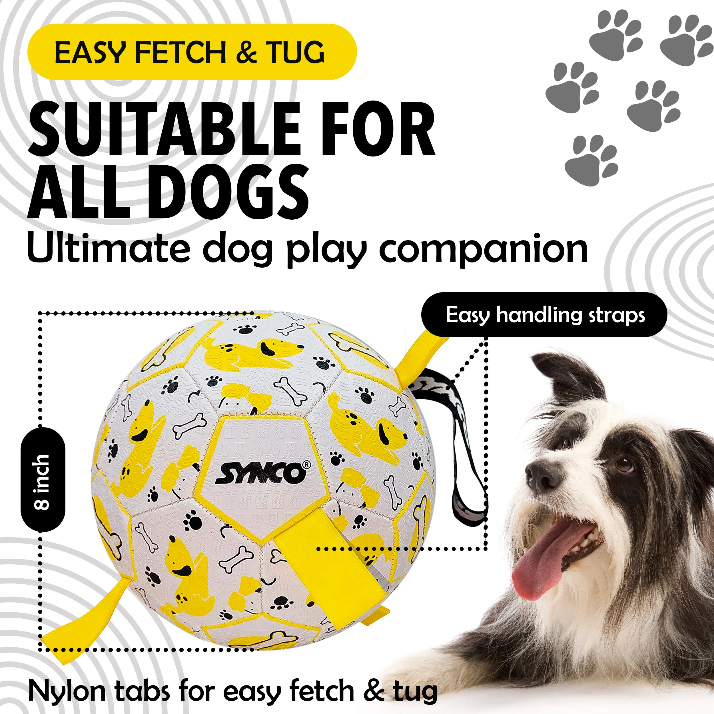 Synco Dog Football Graphic Yellow with Holding Loops - Image 4