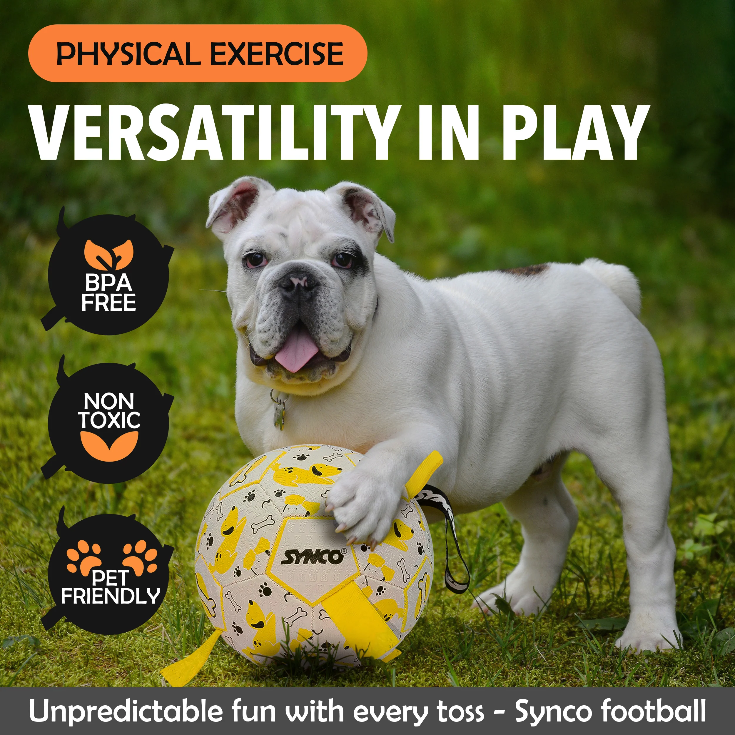 Synco Dog Football Graphic Yellow with Holding Loops - Image 7