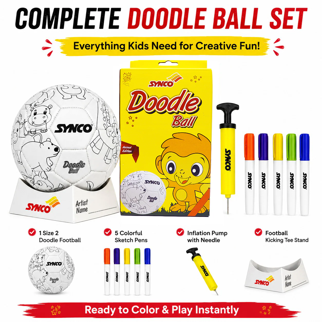 Synco Doodle Ball Animal Edition - Size 2 - Image 3
