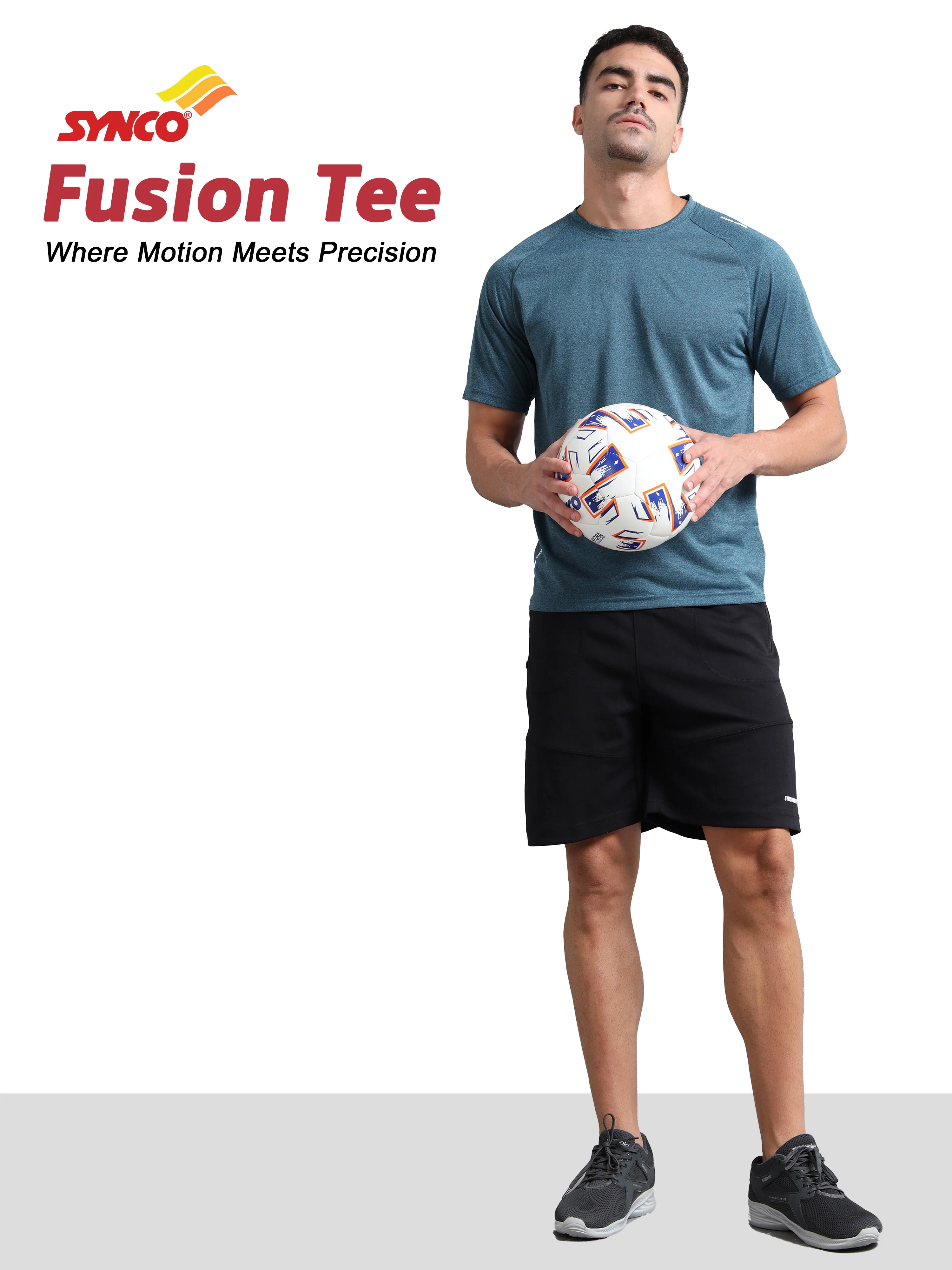 Synco Fusion Sports Tshirt for Men(Blue) -Ideal for Running,Gym - Image 6
