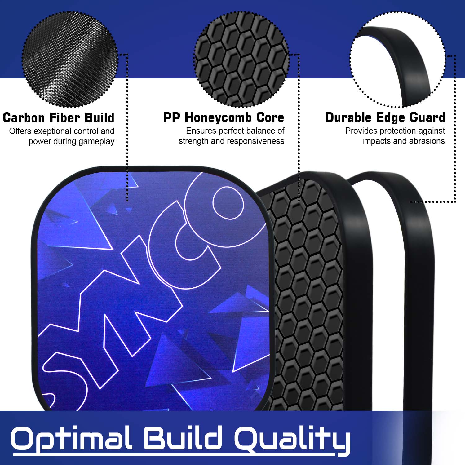 Synco Glory Carbon Fiber Pickleball Paddle | High Performance Pickleball Racket with Free Cover Bag - Image 5