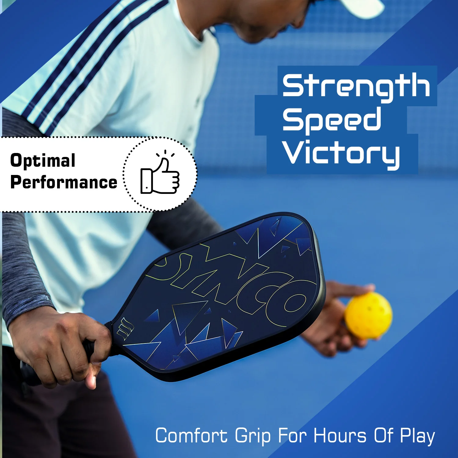 Synco Glory Carbon Fiber Pickleball Paddle Set | 2 Racket, 4 Pickleballs with Carry Bag | 16mm Professional Paddle - Image 6