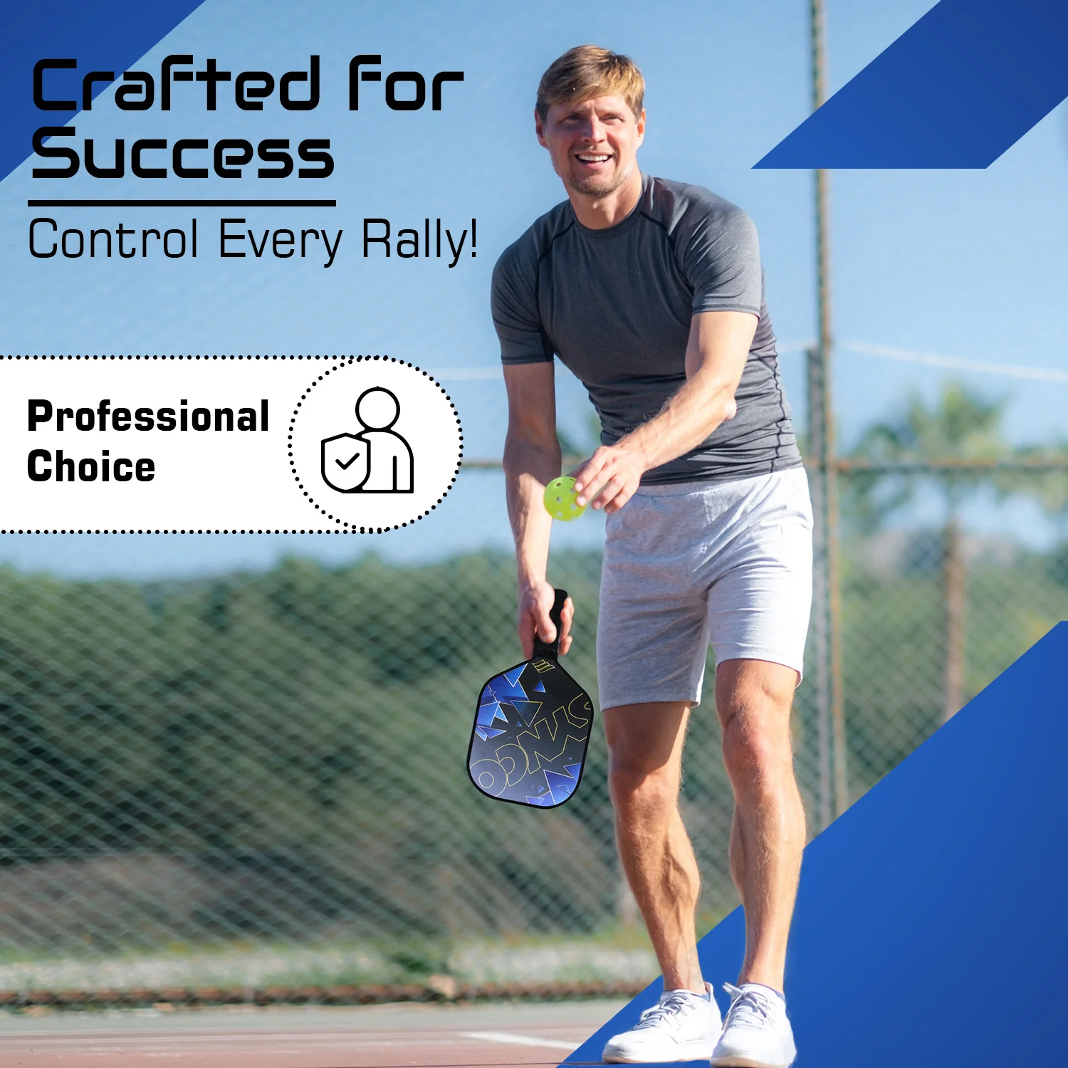 Synco Glory Carbon Fiber Pickleball Paddle Set | 1 Racket, 2 Pickleballs with Carry Bag | 16mm Professional Paddle - Image 7