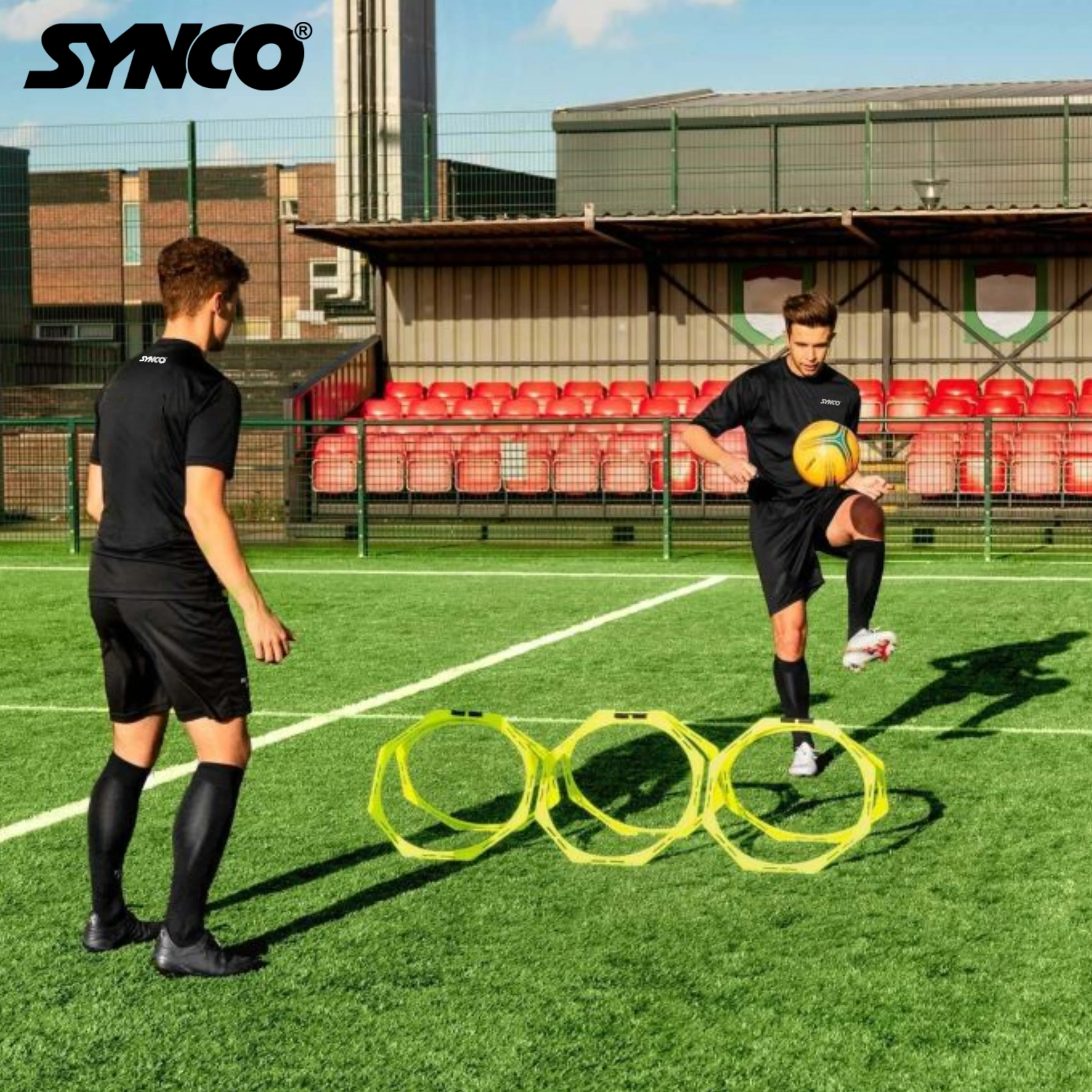 Synco Hex Hoop ring (Set of 6 ) Yellow - Image 6