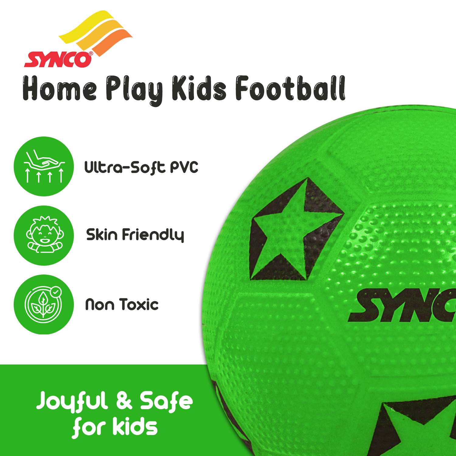 Synco Home Play Football for Kids | Beach Ball | Soft Toy Ball | Size- 3 - Image 4