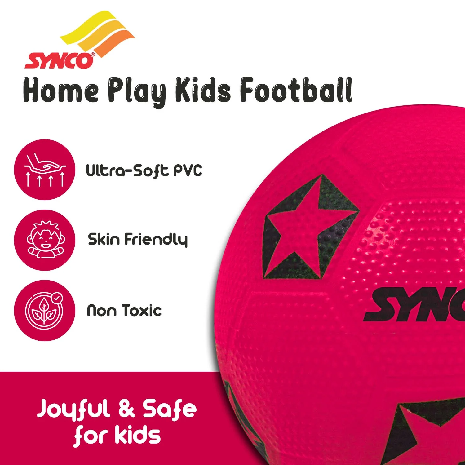 Synco Home Play Football for Kids | Beach Ball | Soft Toy Ball | Size- 4 - Image 4