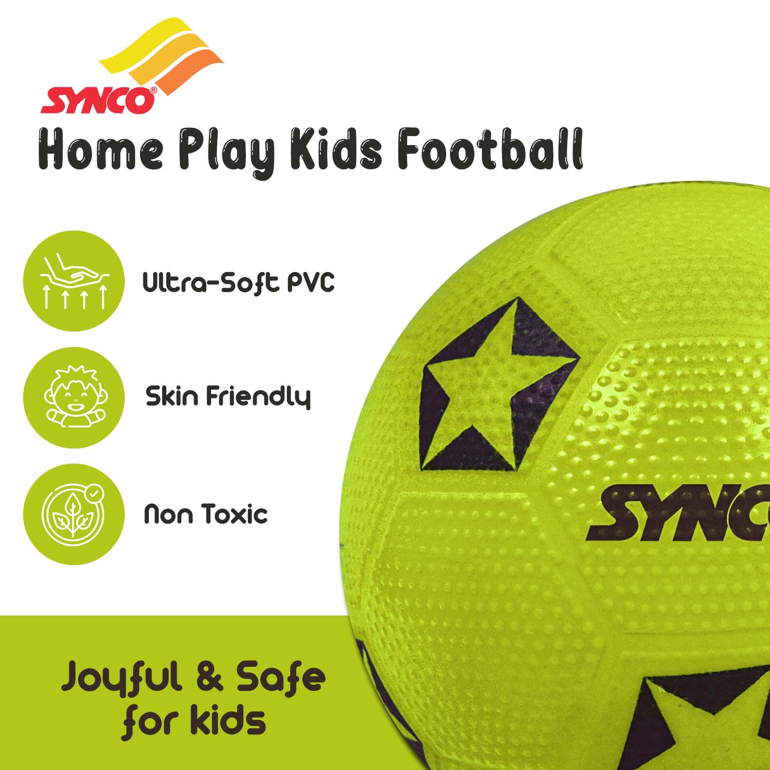 Synco Home Play Football for Kids | Beach Ball | Soft Toy Ball | Size-2 - Image 4
