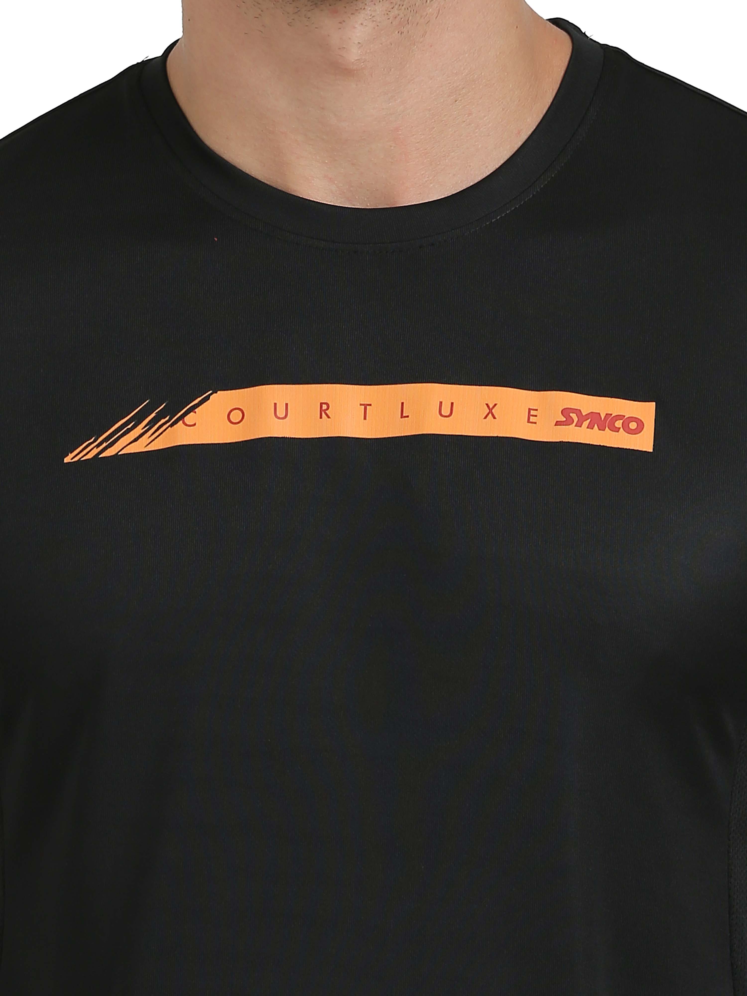 Synco Luxe Performance Sports Tshirt for Men(Black) - Image 5