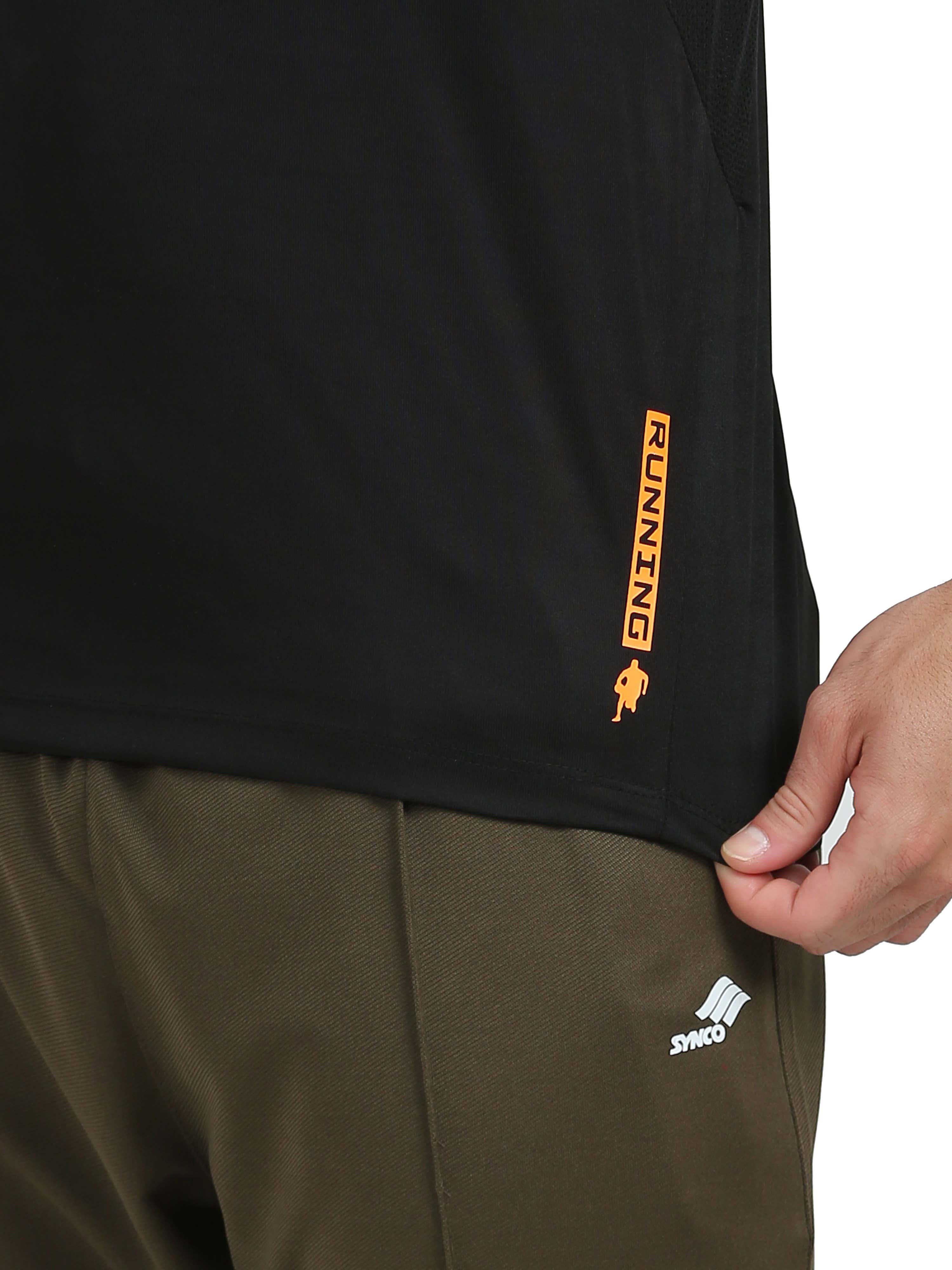 Synco Luxe Performance Sports Tshirt for Men(Black) - Image 7