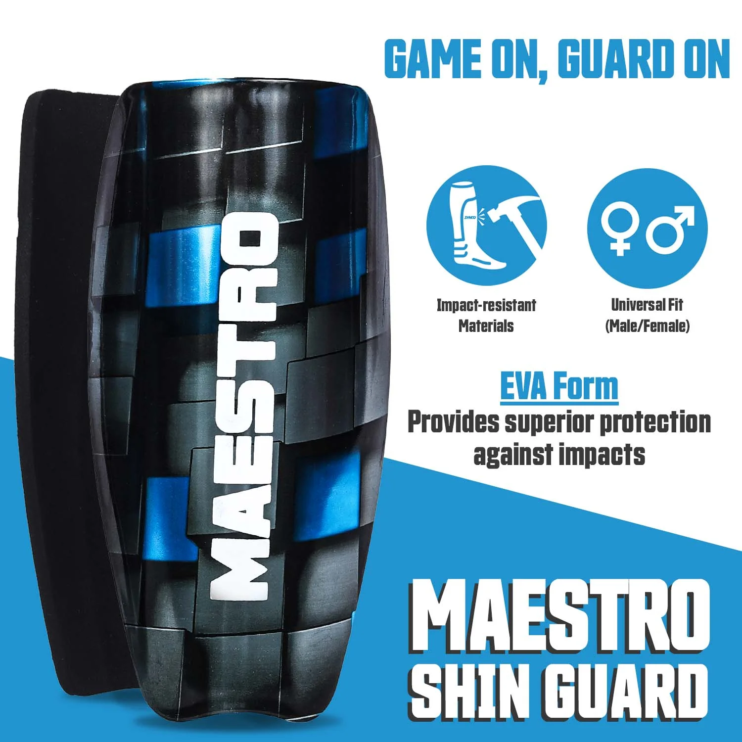 Synco Maestro Shin Guard with Sleeve combo | Shin Guard for Football | Size- Medium - Image 2