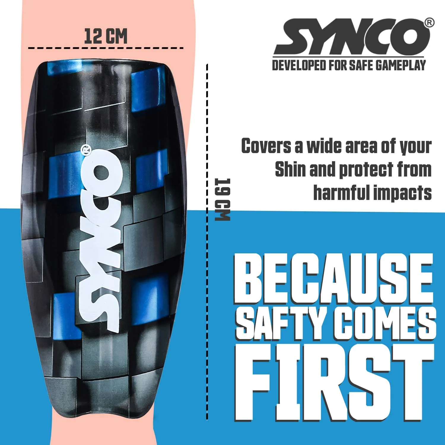Synco Maestro Shin Guard with Sleeve combo | Shin Guard for Football | Size- Medium - Image 4