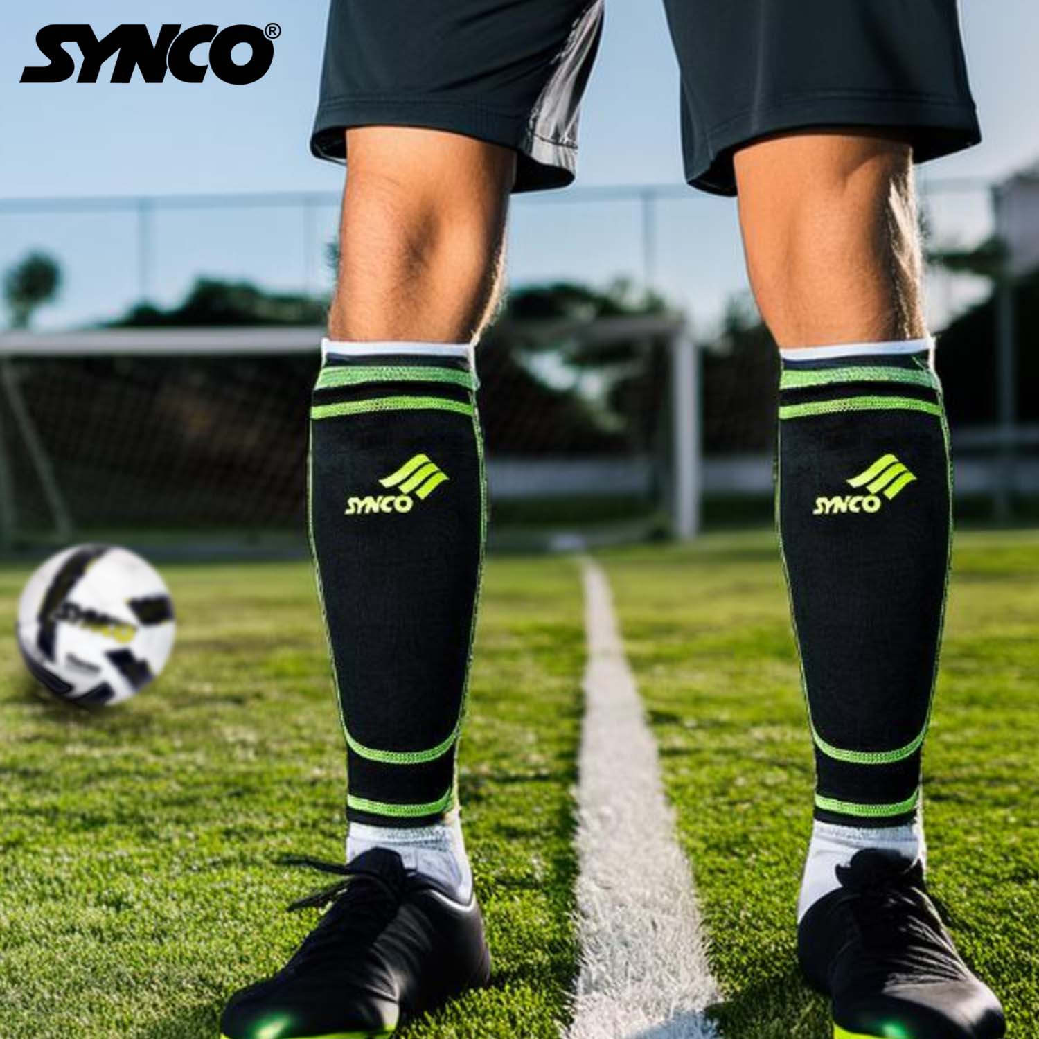 Synco Maestro Shin Guard with Sleeve combo | Shin Guard for Football | Size- Medium - Image 7