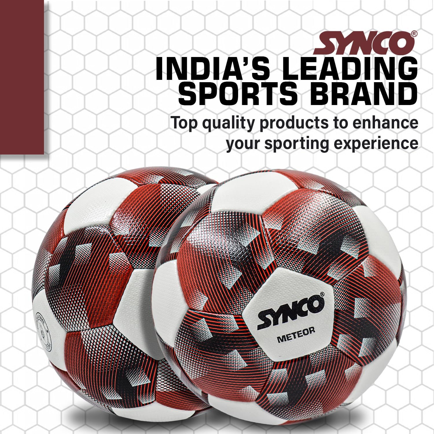 Synco Meteor Football | FIFA Standard Professional Match Ball | Hand Stitched PU Material | Size- 5 - Image 6