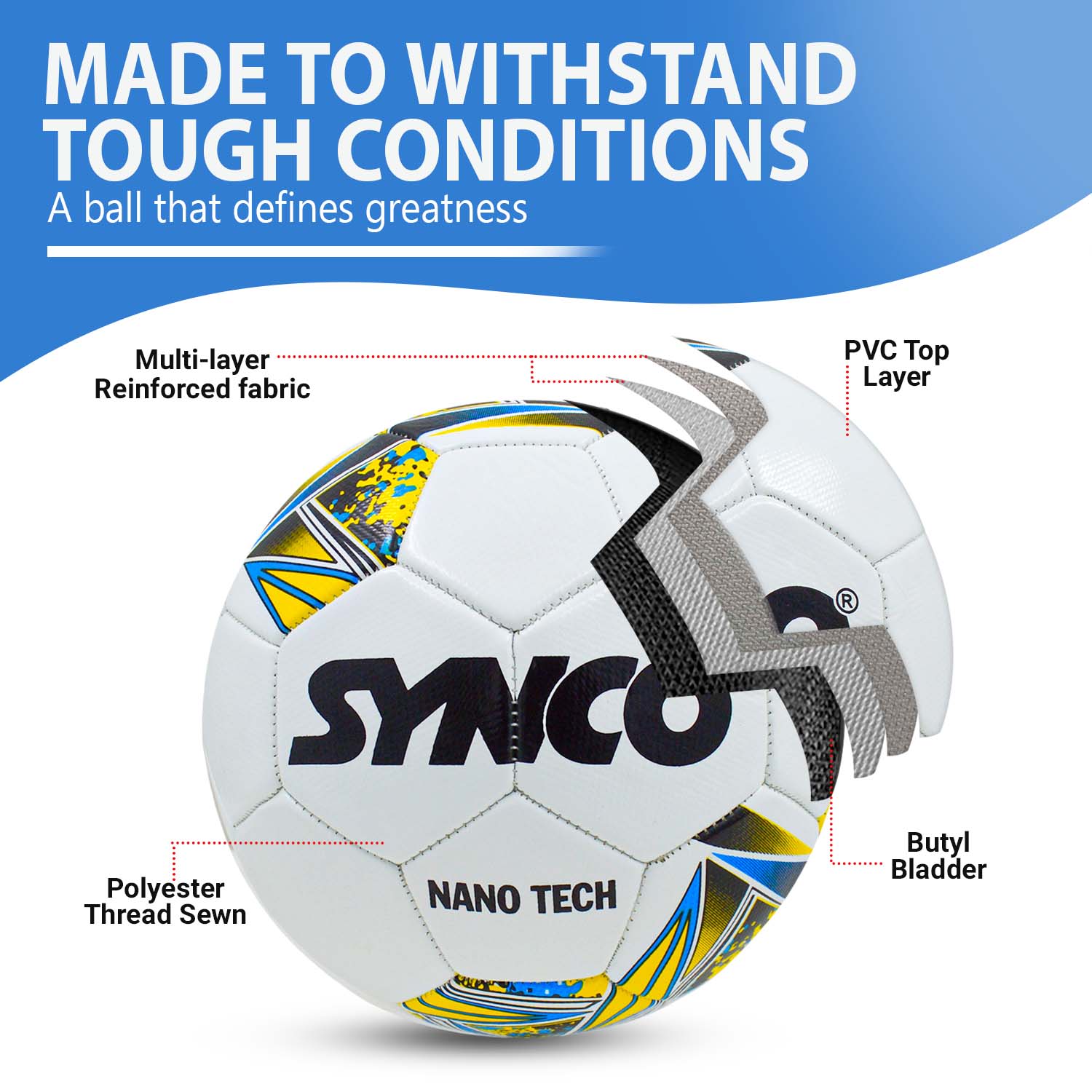 Synco Nano Tech Football | Training Football Size- 5 - Image 4
