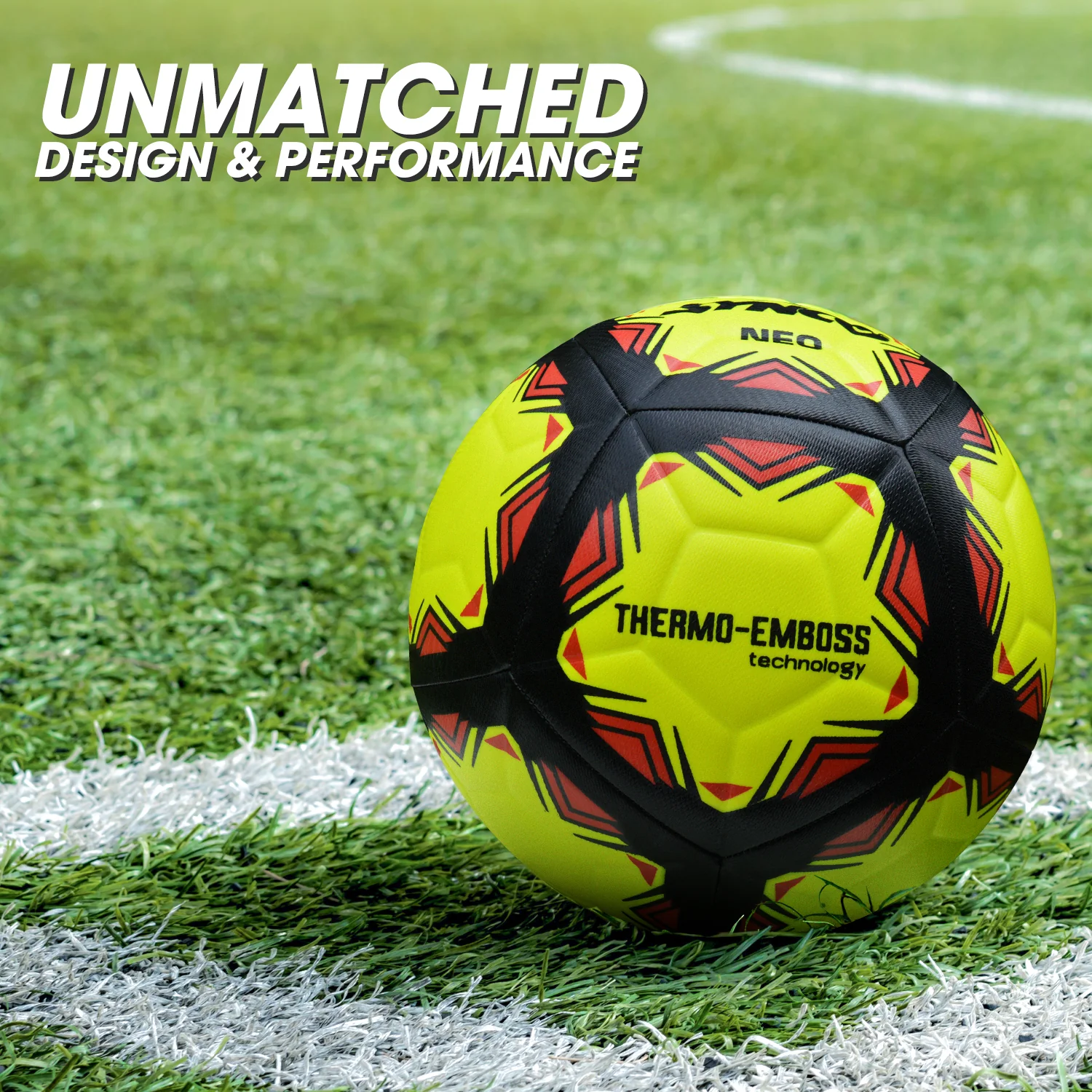 Synco Neo Embossed Football | Professional Match Ball | TPU Machine Stitched | Size-5 - Image 6