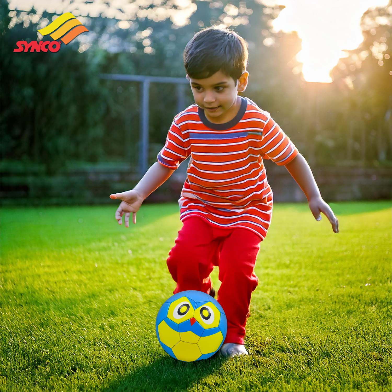 Synco Kids Football | Owl Faced Soft PVC Material | For Indoor & Outdoor Gameplay | Size-3 - Image 6
