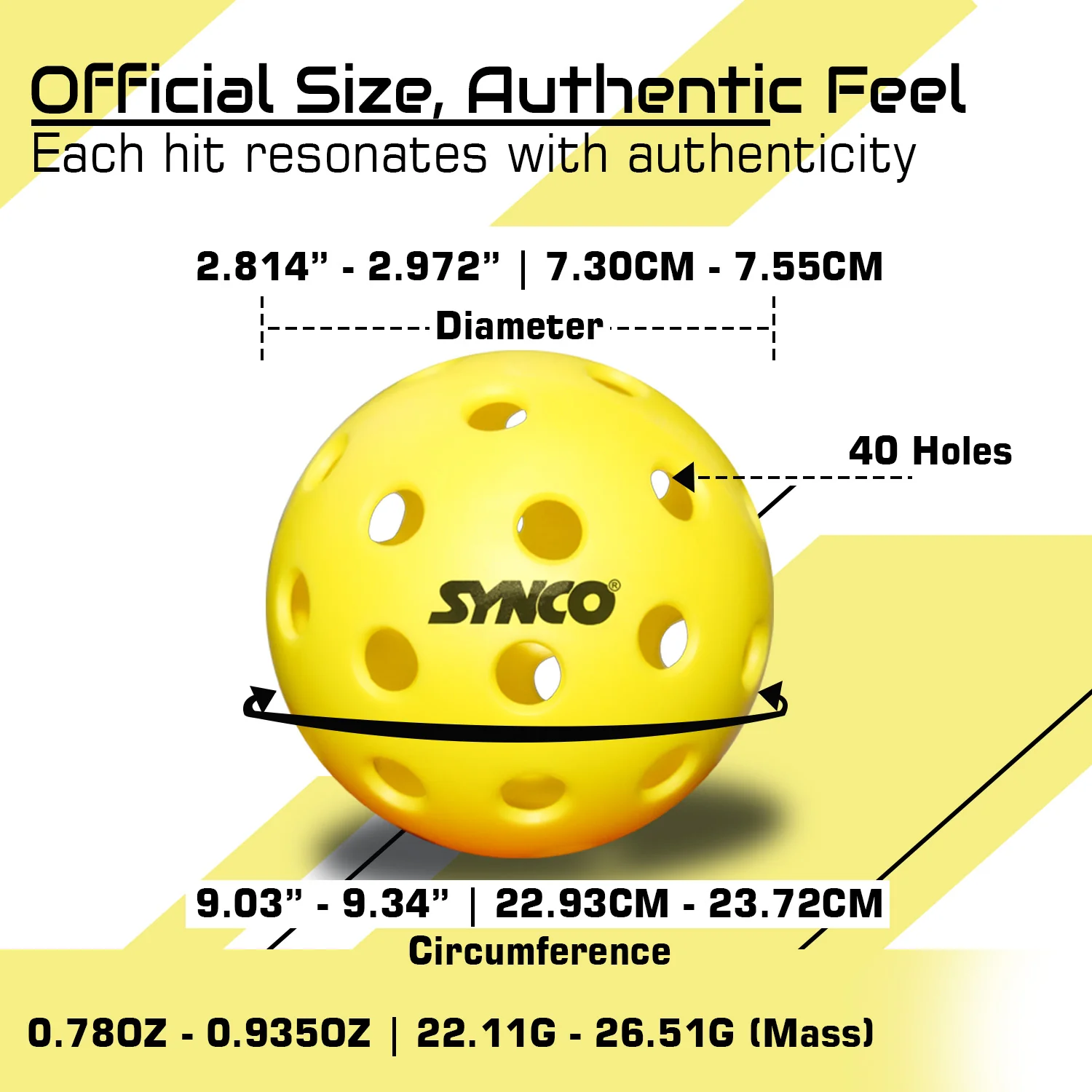 Synco Pickleball Ball S40 | High Performance Outdoor Ball | Set 12 - Image 5