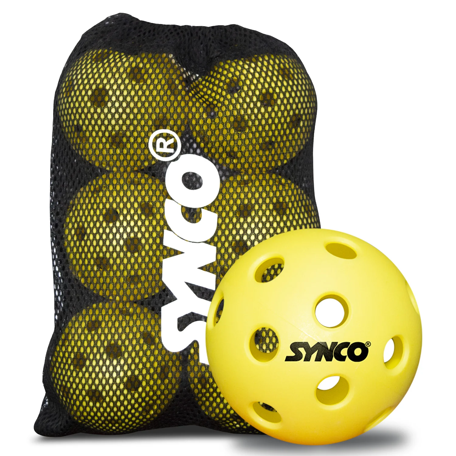 Synco Pickleball Ball S26 | High Performance Indoor Pickleball | Set of 6