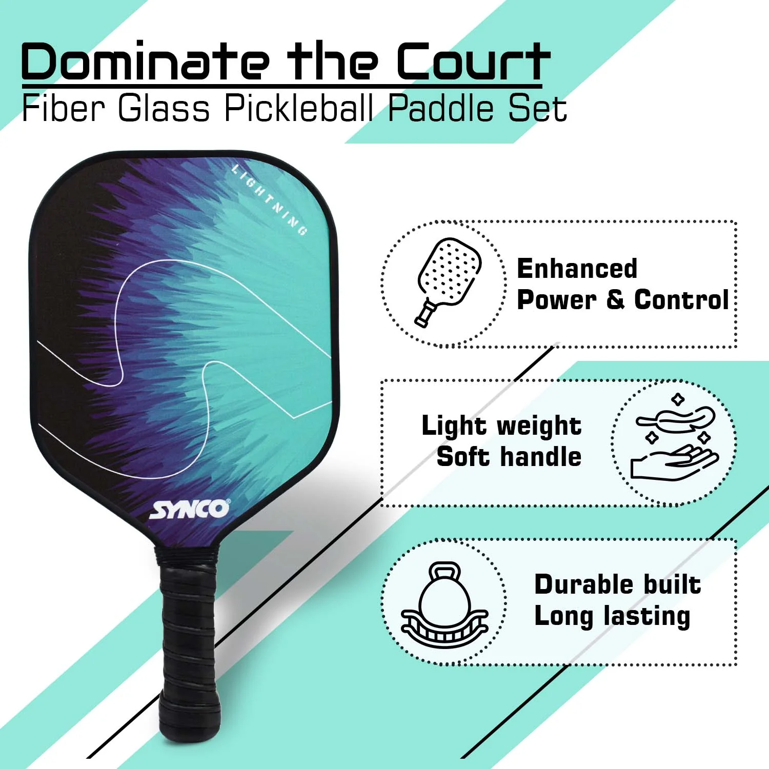 Synco Pickleball Paddle Lightning Blue - Image 2