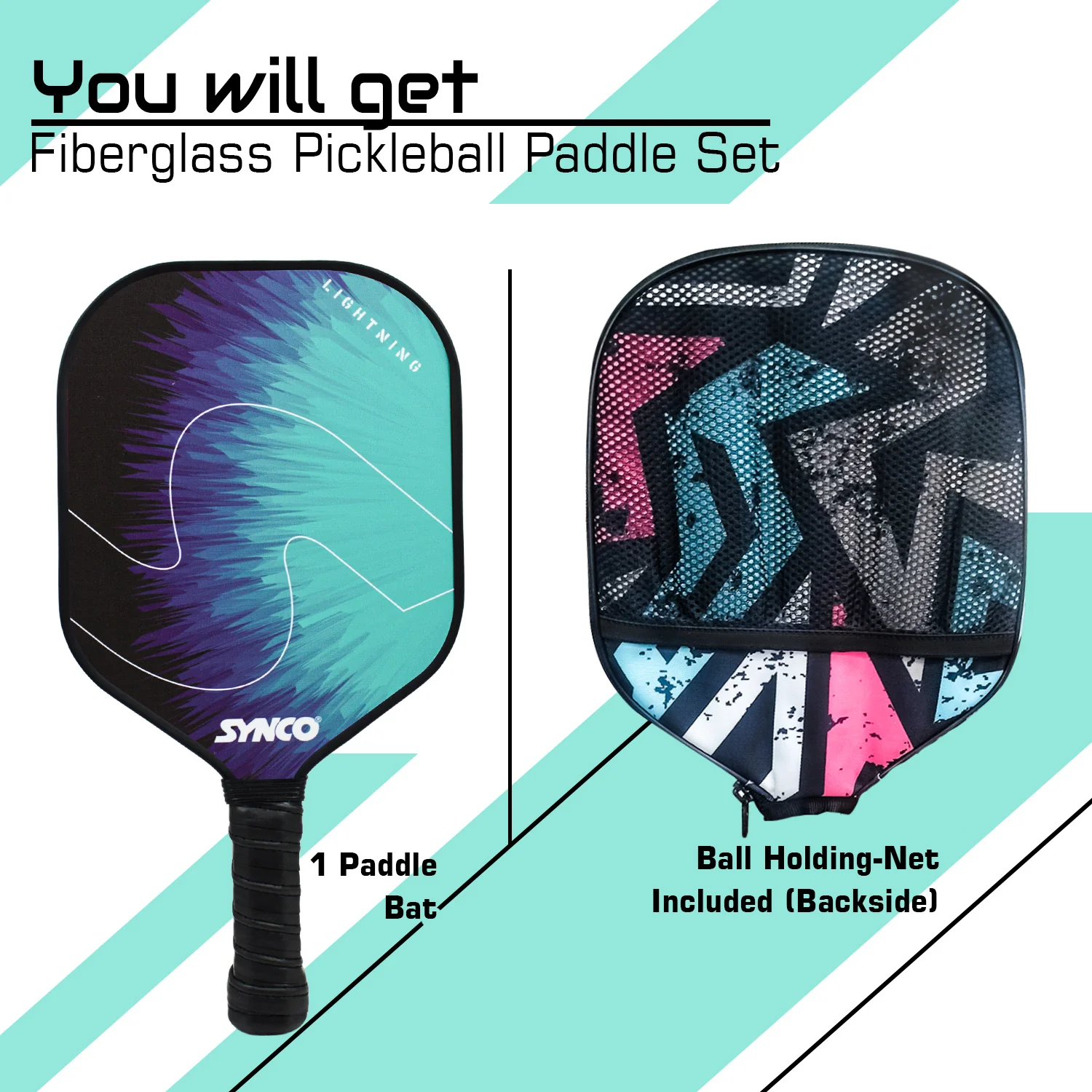 Synco Pickleball Paddle Lightning Blue - Image 6