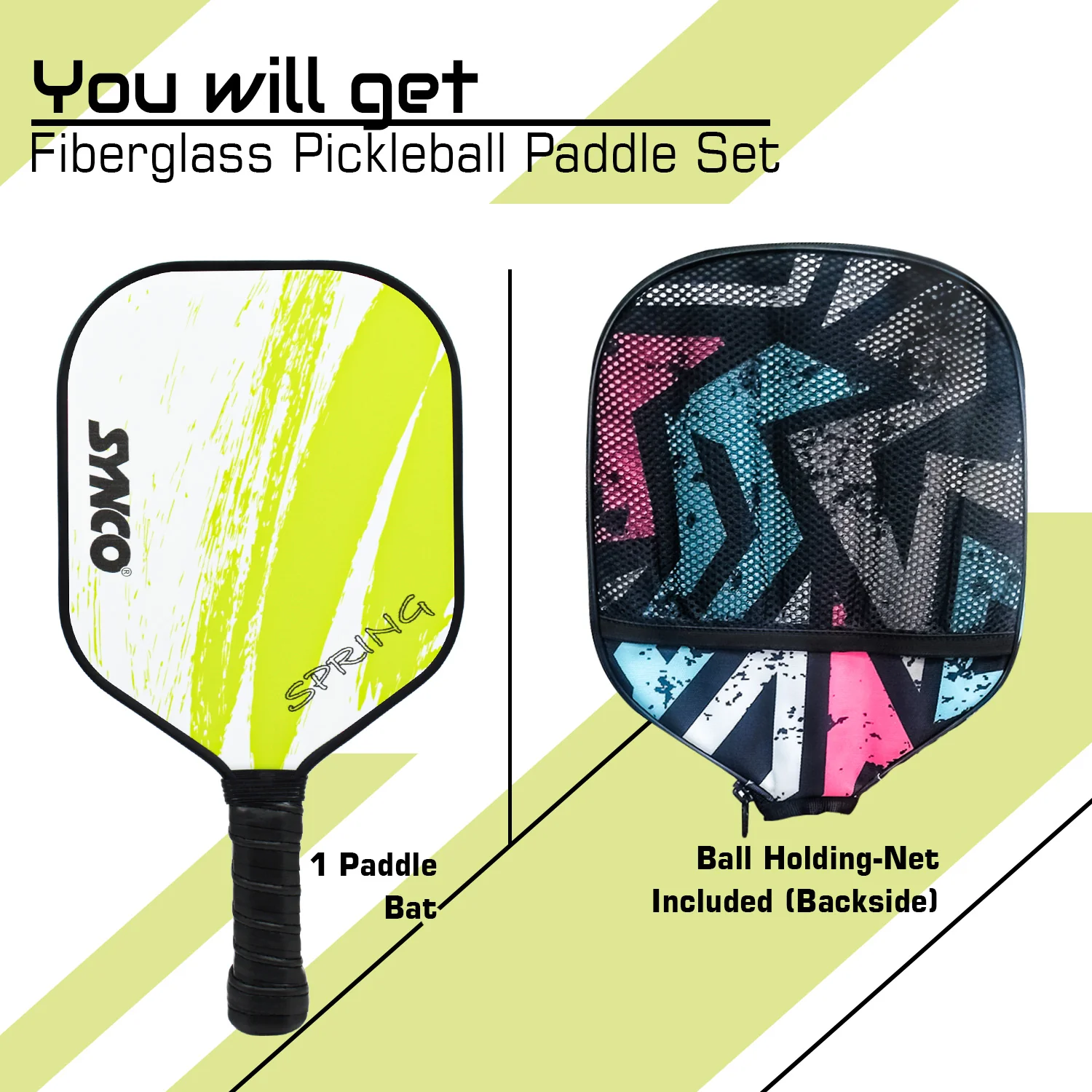 Synco Pickleball Paddle Spring Green | Pickleball Racket Lightweight with 12mm Thickness - Image 6