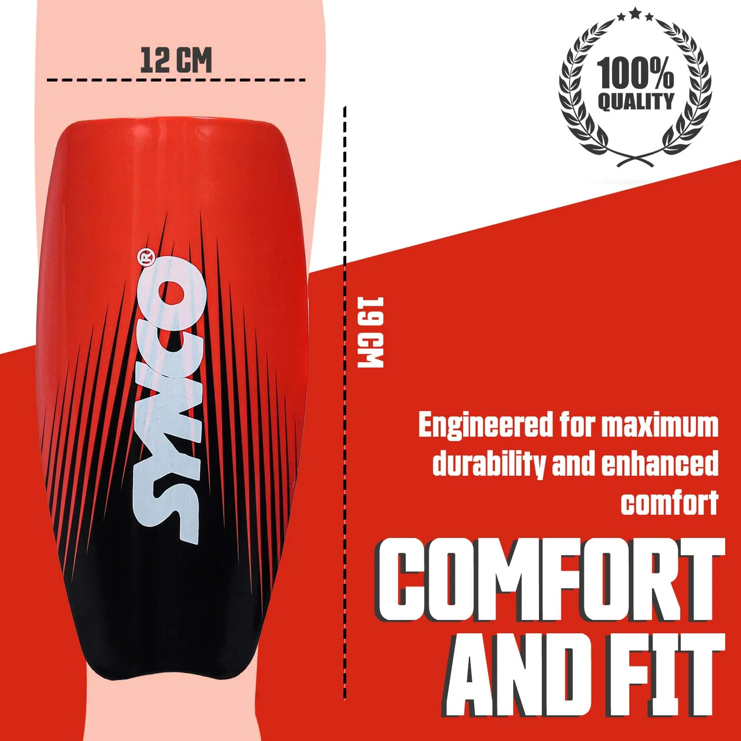 Synco Rise Shin Guard for Football | Slipin Shin Guard | Medium Size - Image 4