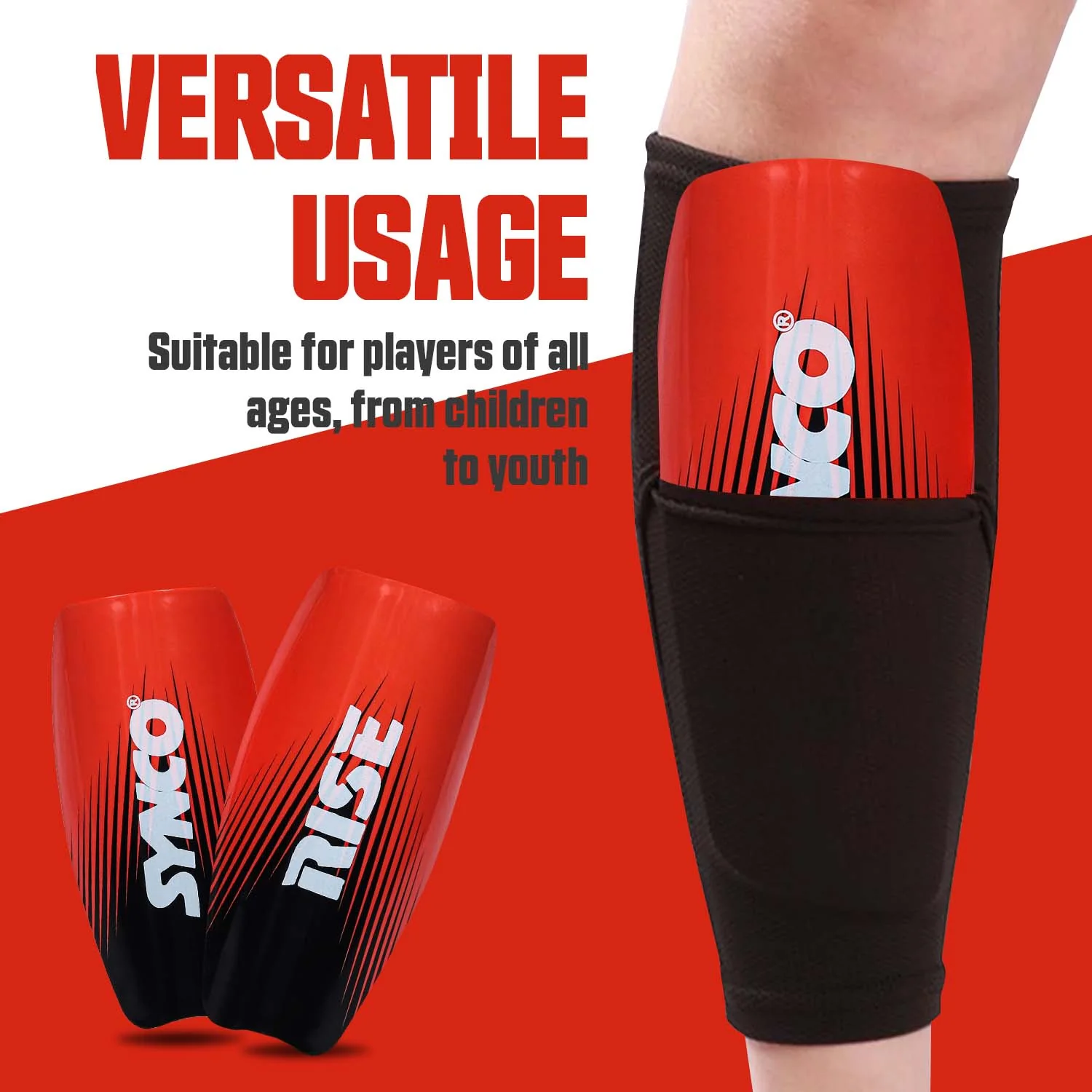 Synco Rise Shin Guard for Football | Slipin Shin Guard | Medium Size - Image 6