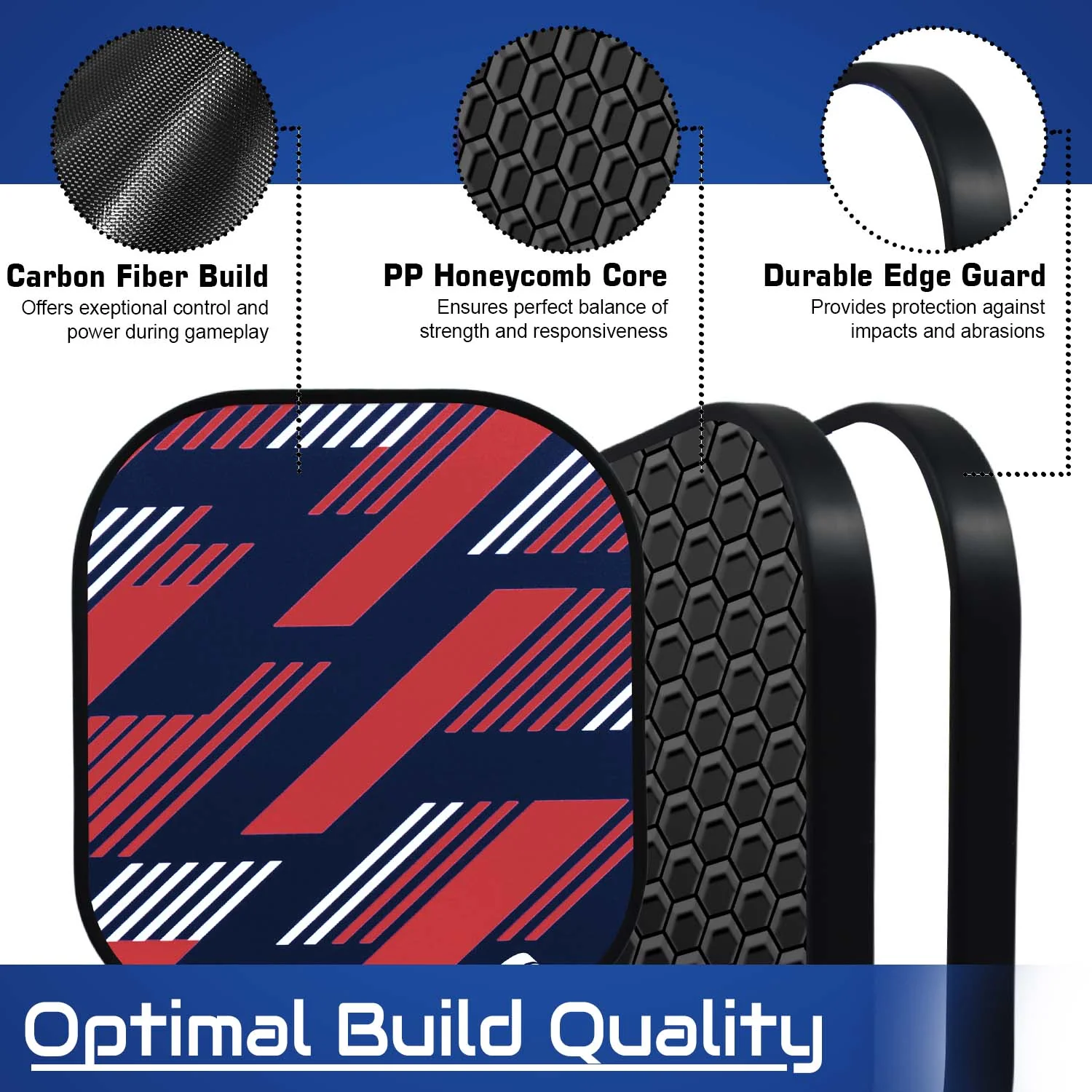 Synco Slash Carbon Fiber Pickleball Paddle Set | 2 Racket, 4 Pickleballs with Carry Bag | 16mm Professional Paddle - Image 4