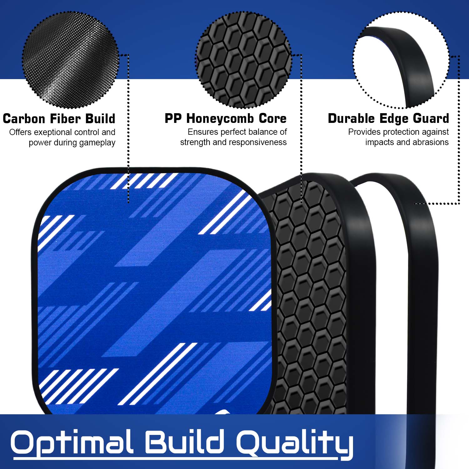 Synco Slash Carbon Fiber Pickleball Paddle Set | 1 Racket, 2 Pickleballs with Carry Bag | 16mm Professional Paddle - Image 4