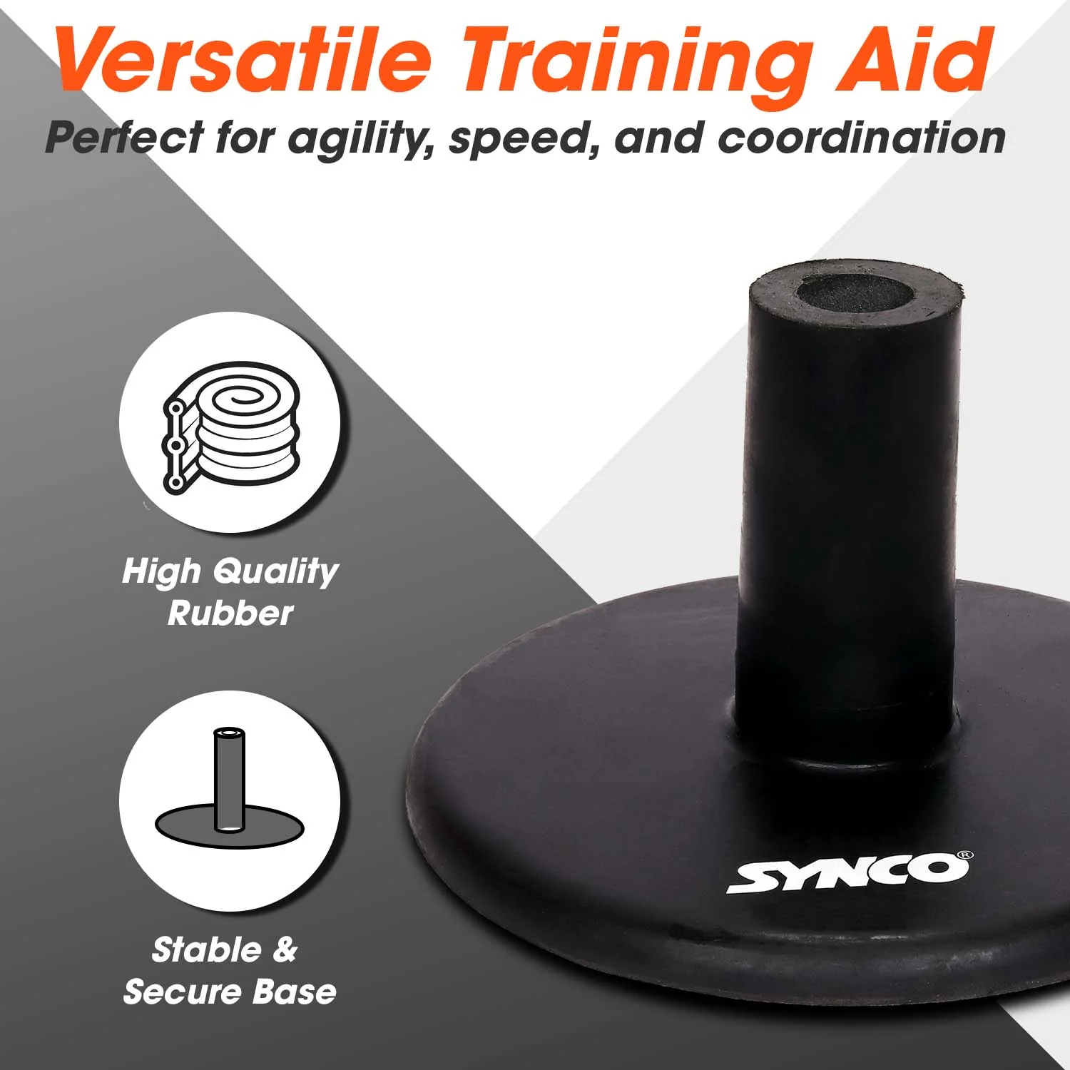 Synco Rubber Base for Spiked Pole (1.5 kg) Black - Image 3