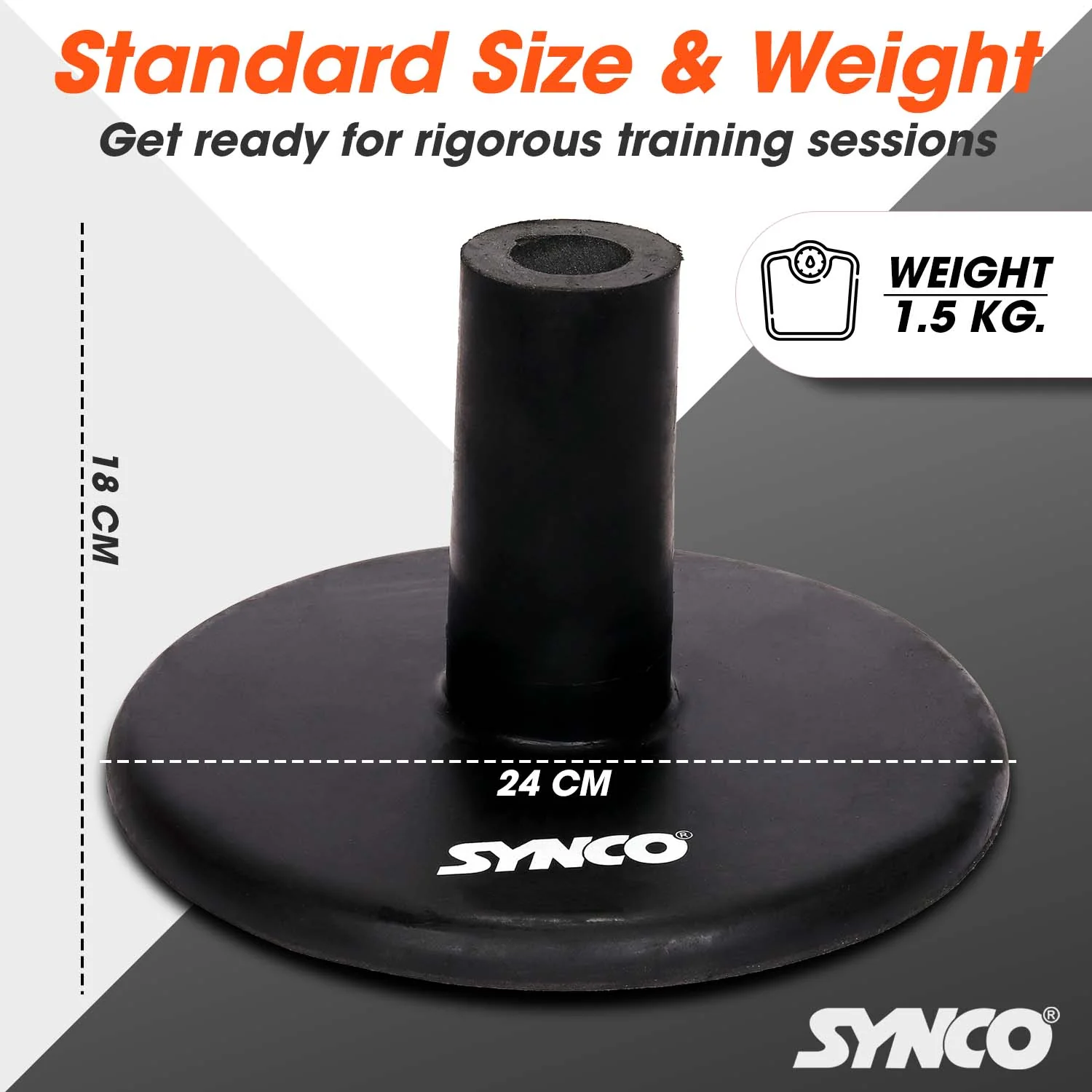 Synco Rubber Base for Spiked Pole (1.5 kg) Black - Image 4