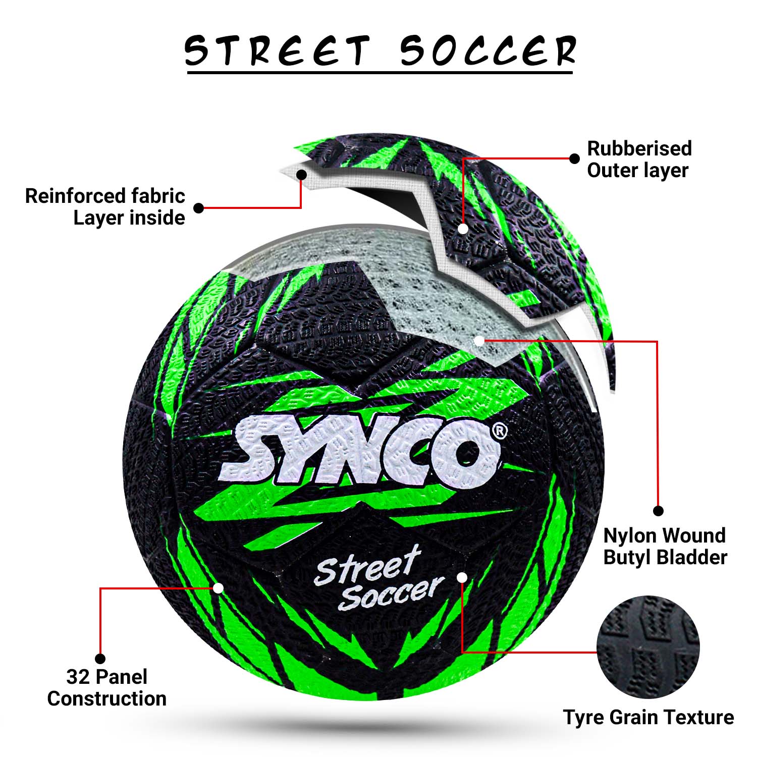 Synco Street Soccer Football (Size-5) - Image 5
