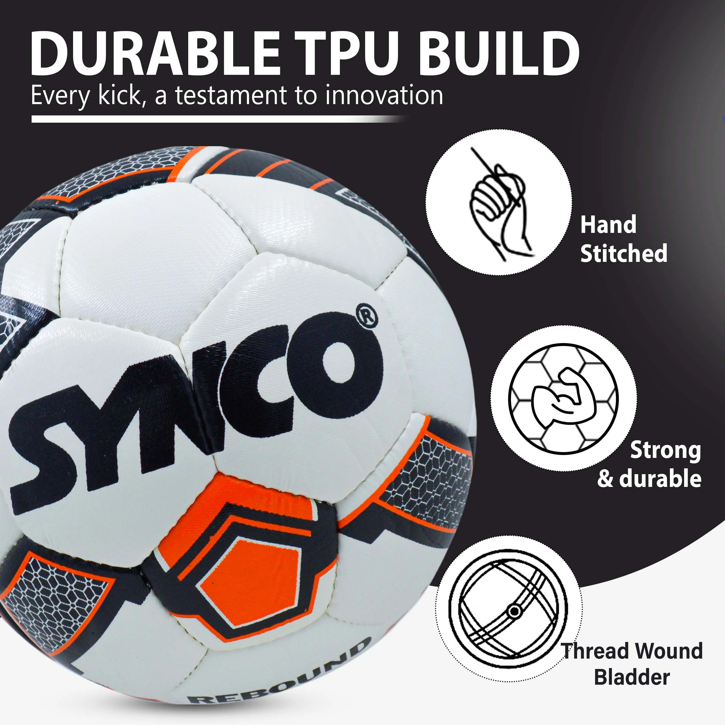 SYNCO Professional FIFA Rebound TPU Football/Soccer Ball Size-5 - Image 4