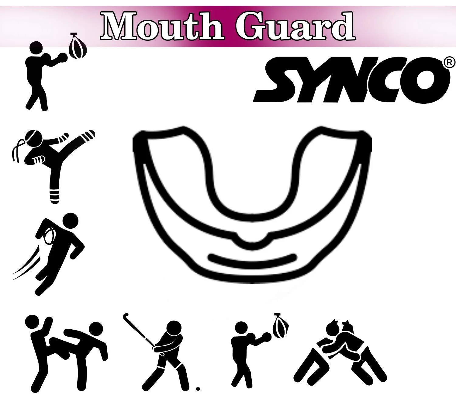 Synco Flavoured Mouth Guard/Gum Shield - for Boxing, MMA, Rugby, Muay Thai, Hockey, Judo, Karate Martial Arts and All Contact Sports| 1 Pc (Sky Blue-White) - Image 3