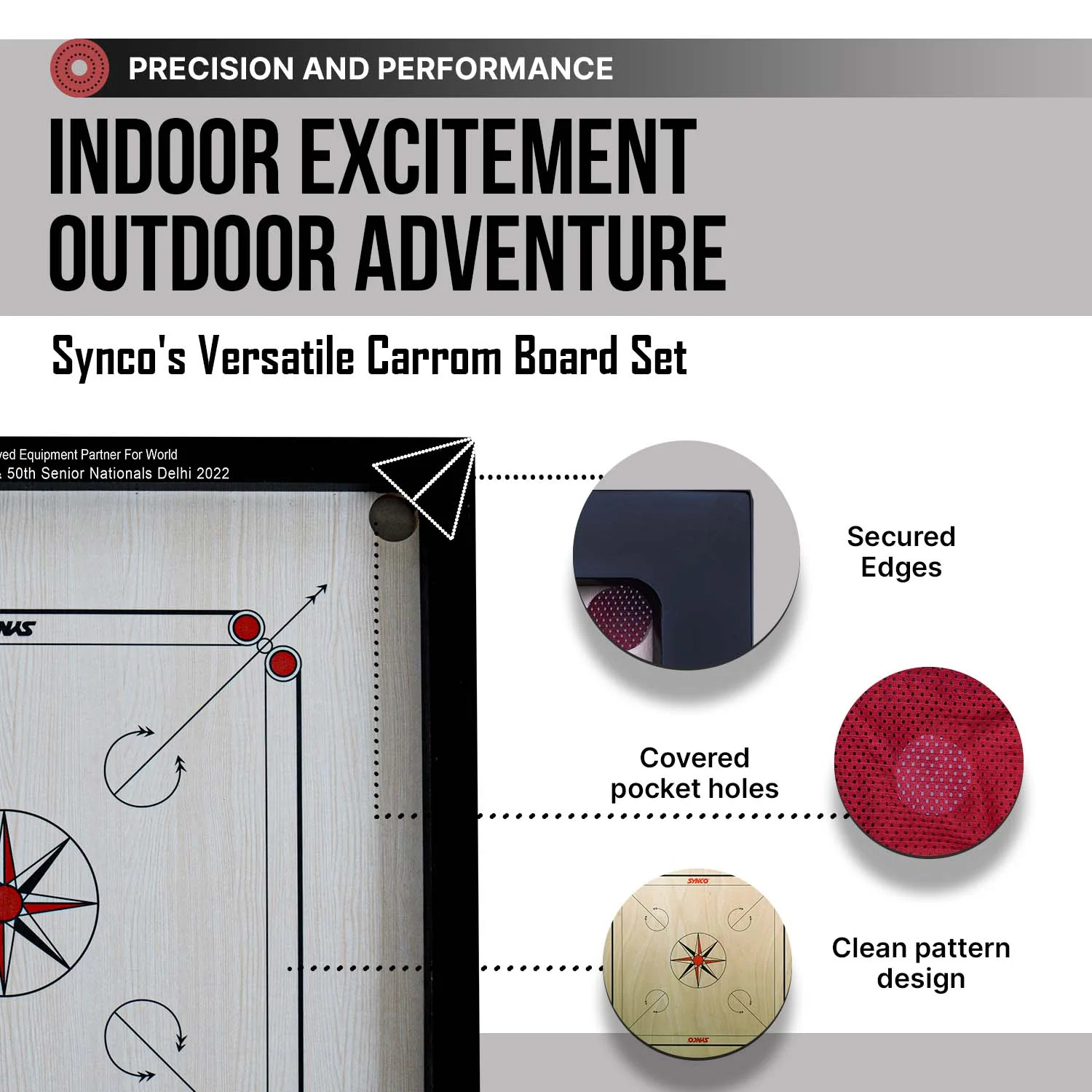 Synco 20 Inch Chakri Carrom Board for kids - Image 4