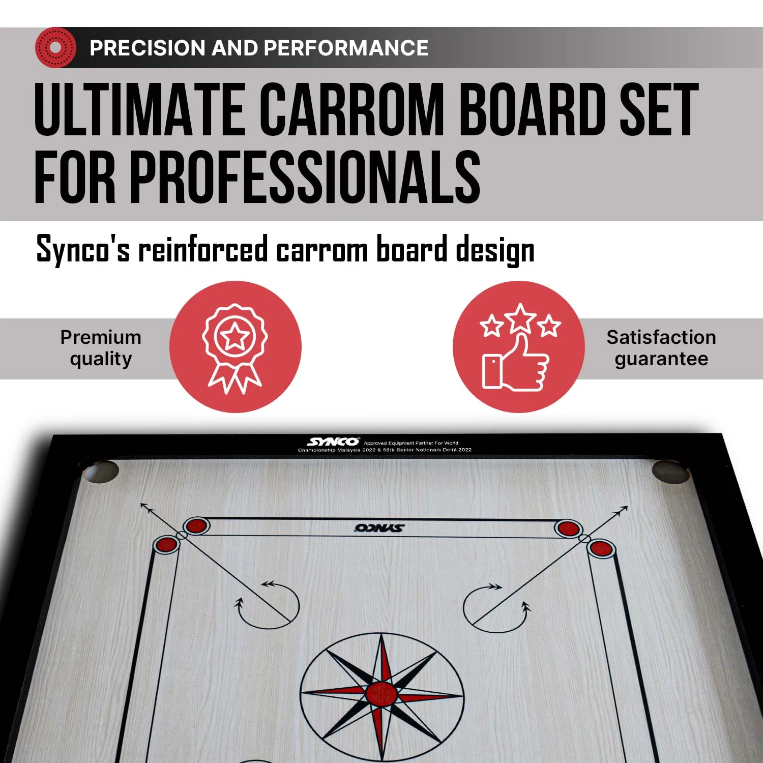 Synco 32 Inch Chakri Carrom Board | Beginner Carrom for Home & Practice - Image 4