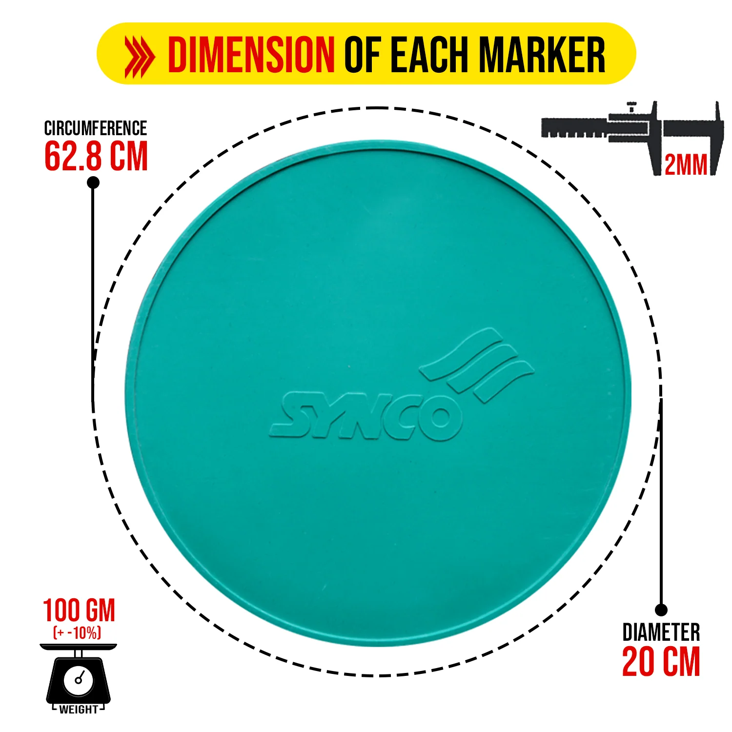 Synco Spot Rubber Markers 8 Inch (Set of 10) Multicolor - Image 6